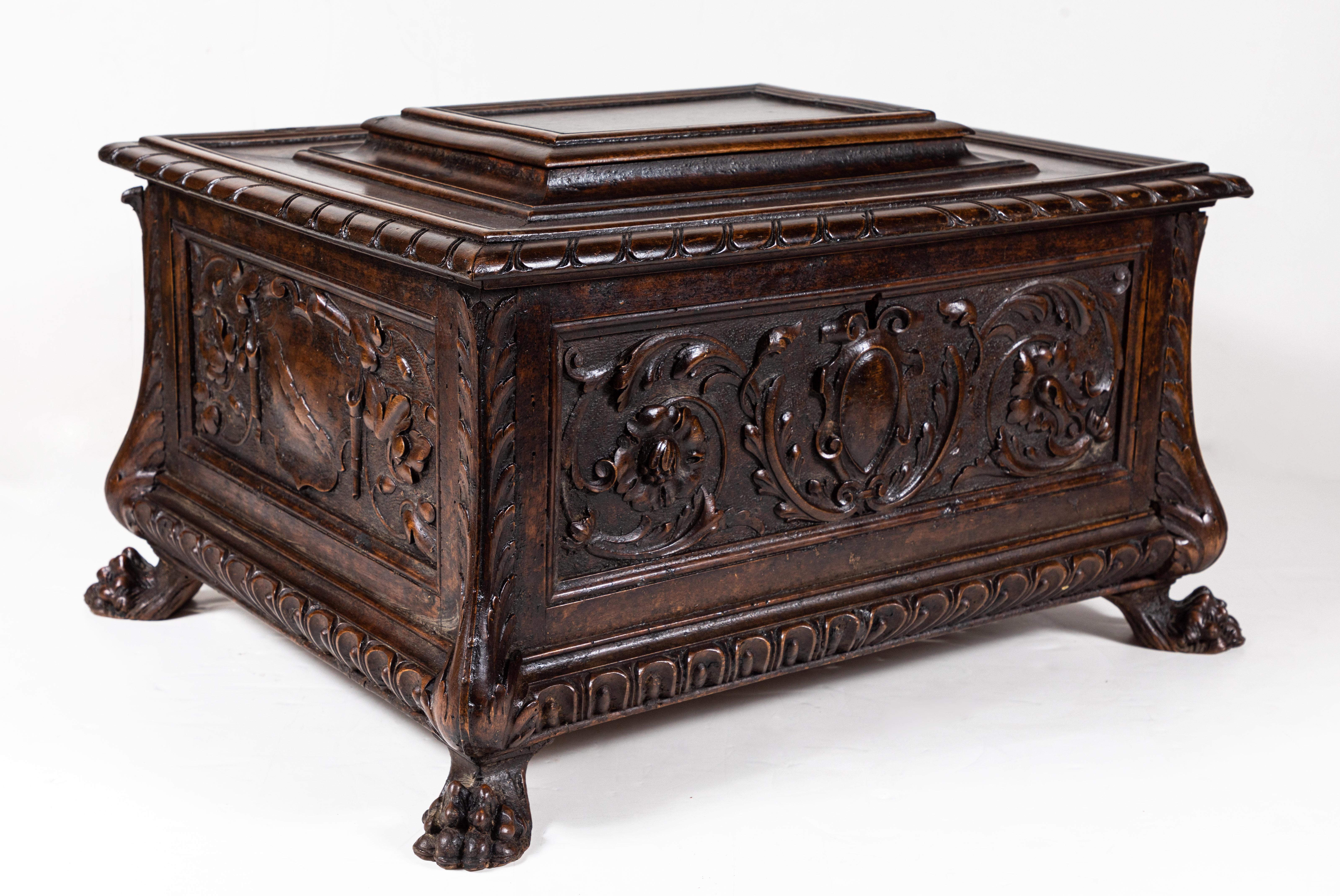 Large, 19th Century, Italian, Wood Coffer For Sale 1