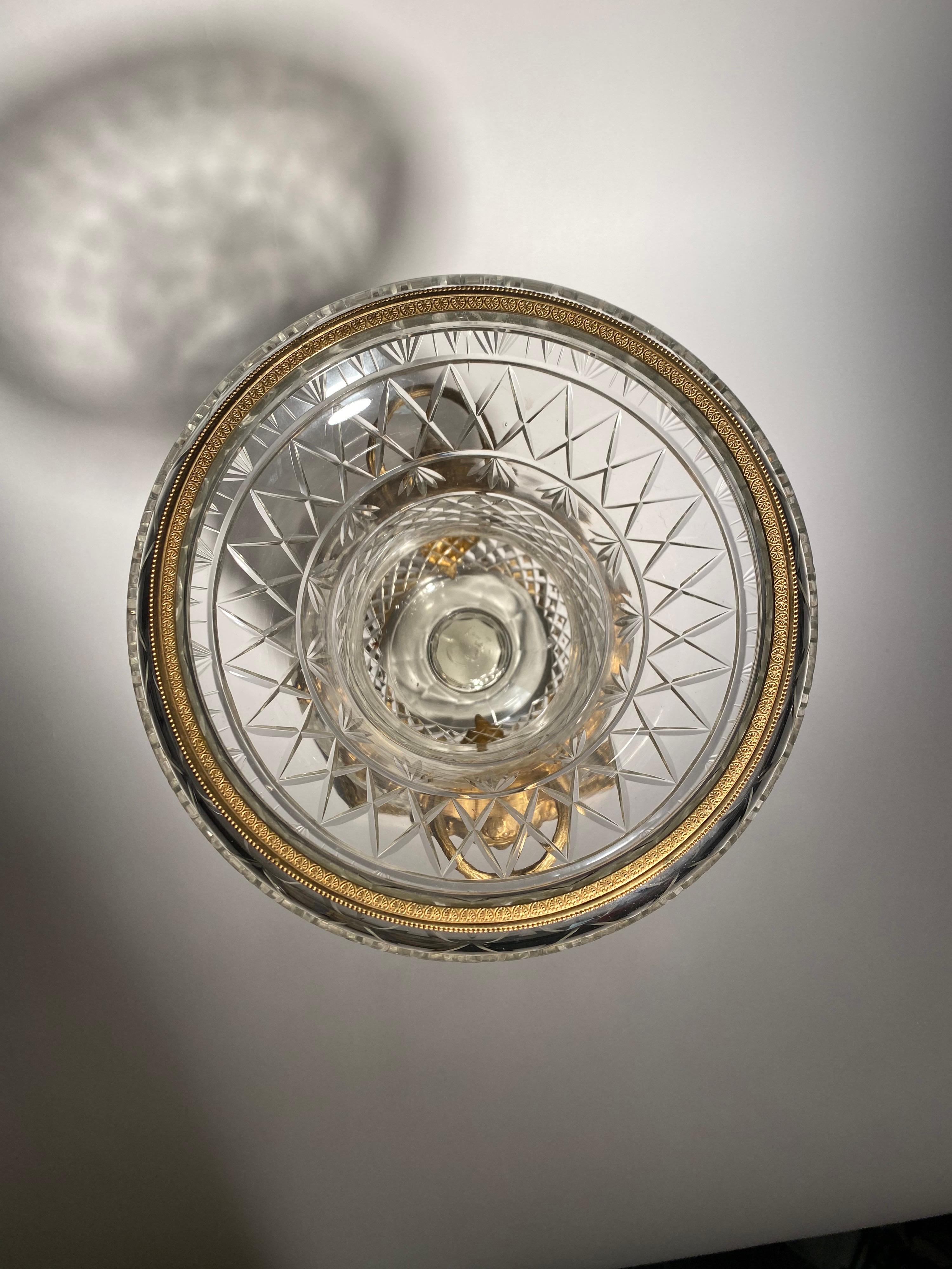 Große montierte Baccarat-Vase aus dem 19. Jahrhundert (Napoleon III.) im Angebot
