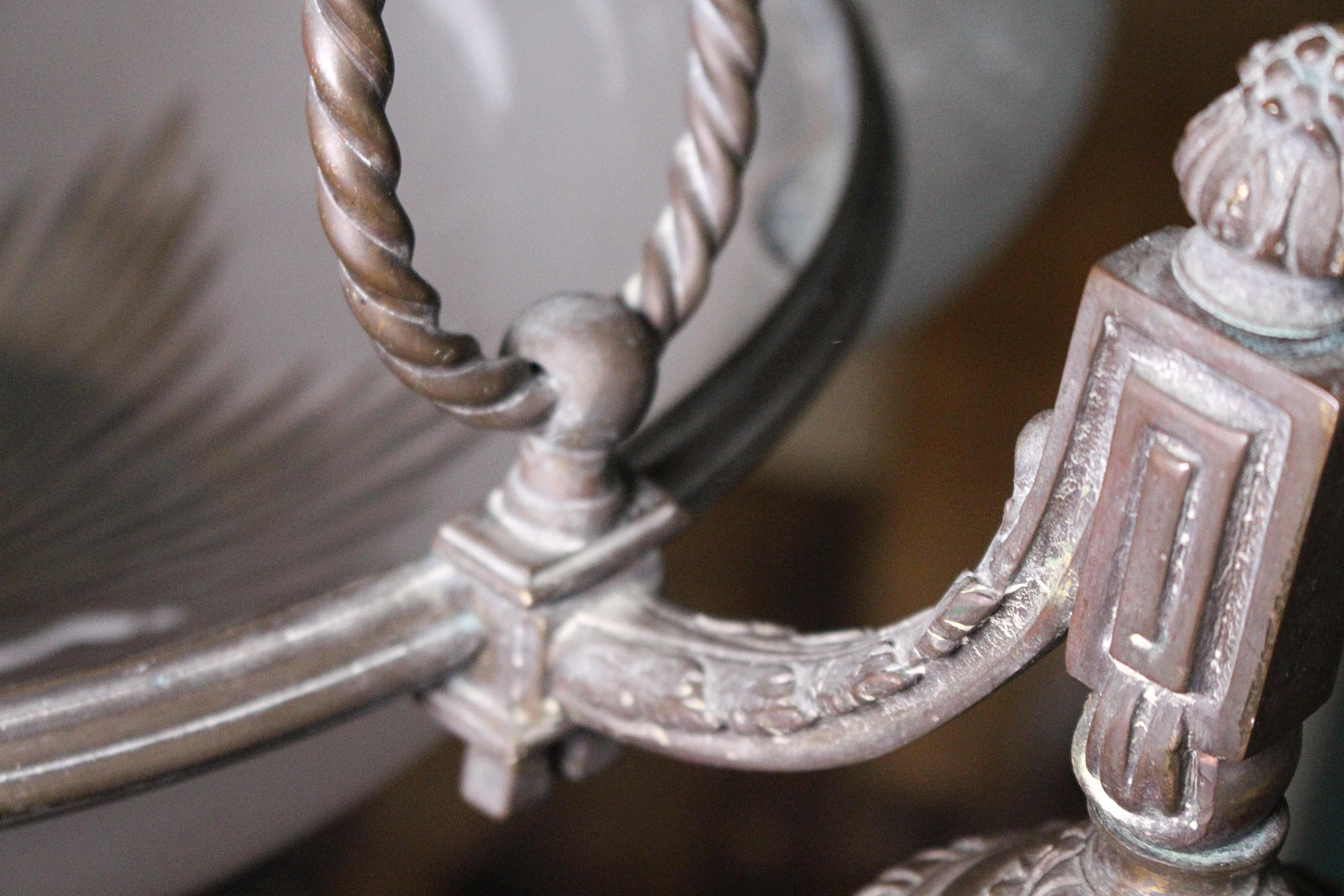 Grande lampadario a sospensione inglese in bronzo e vetro del 19° secolo Regency Revival in vendita 12