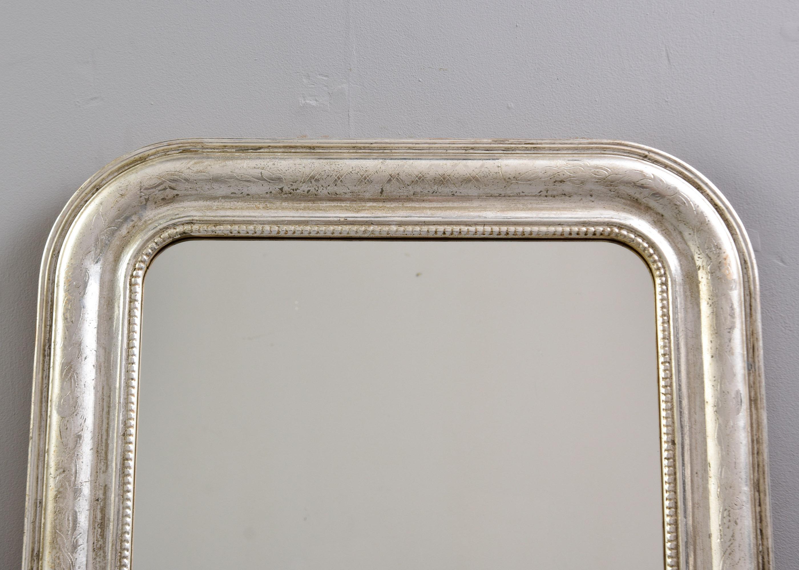 Large 19th C Silver Gilt Louis Philippe Mirror 5
