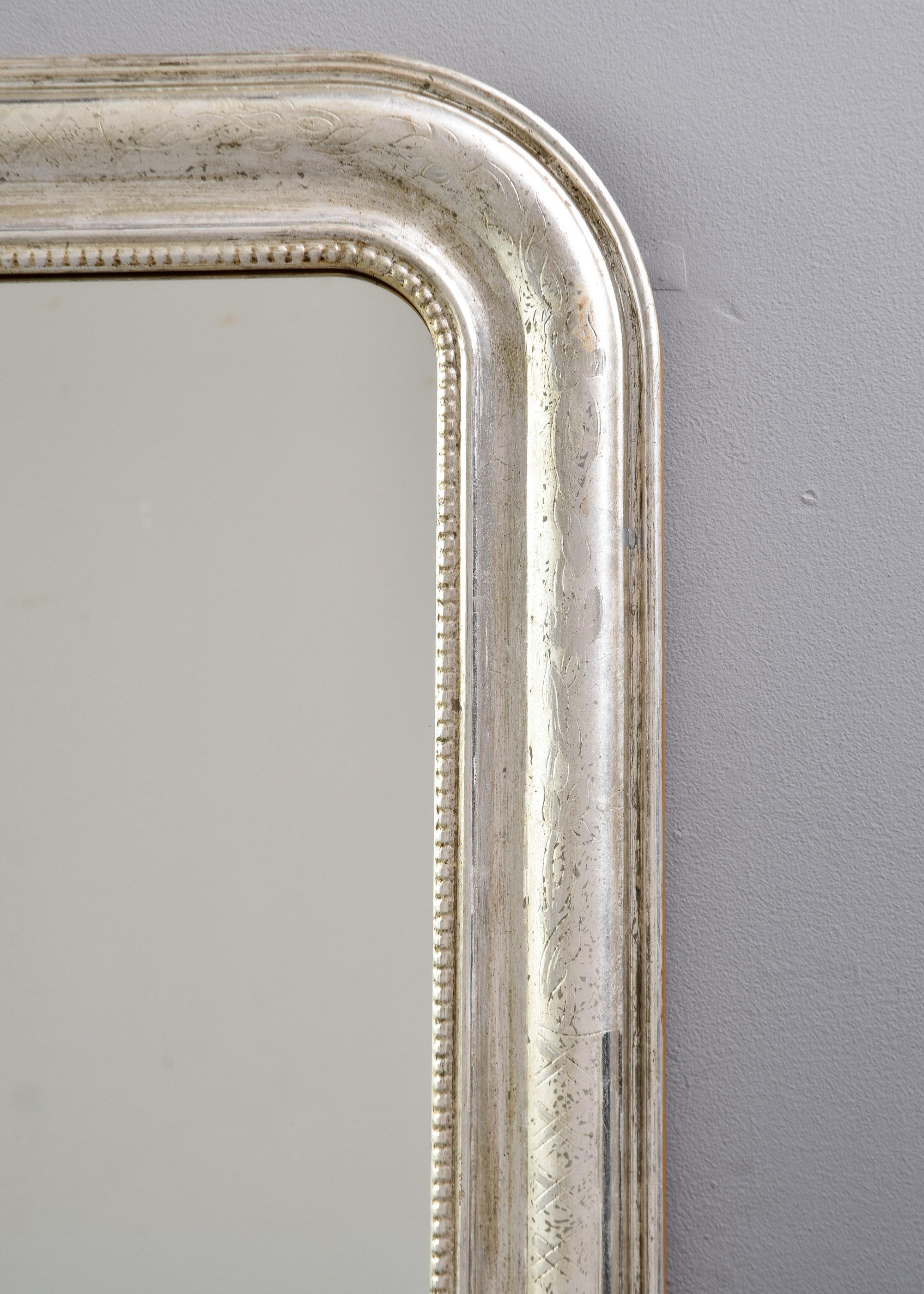 19th Century Large 19th C Silver Gilt Louis Philippe Mirror