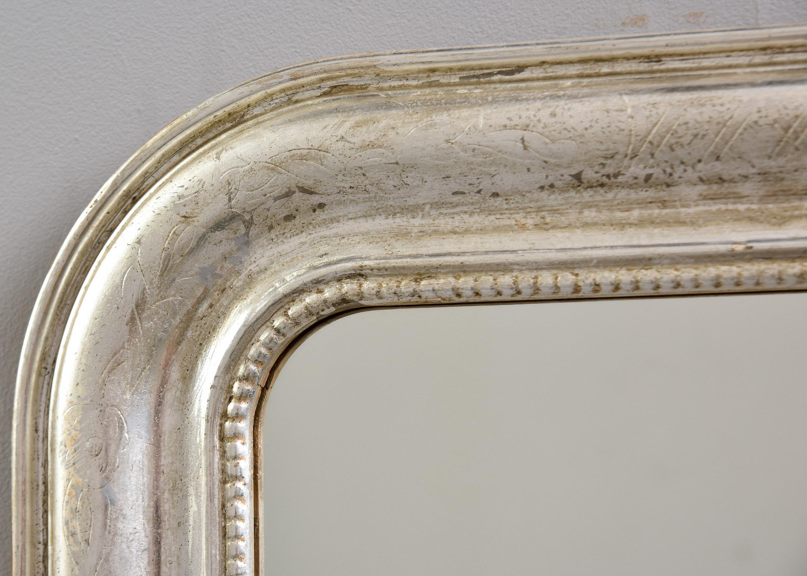 Large 19th C Silver Gilt Louis Philippe Mirror 1