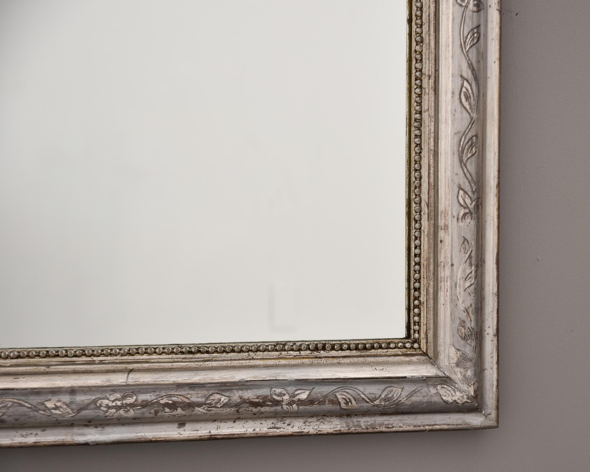 Miroir Grand miroir Louis Philippe en argent et en vermeil du 19ème C.