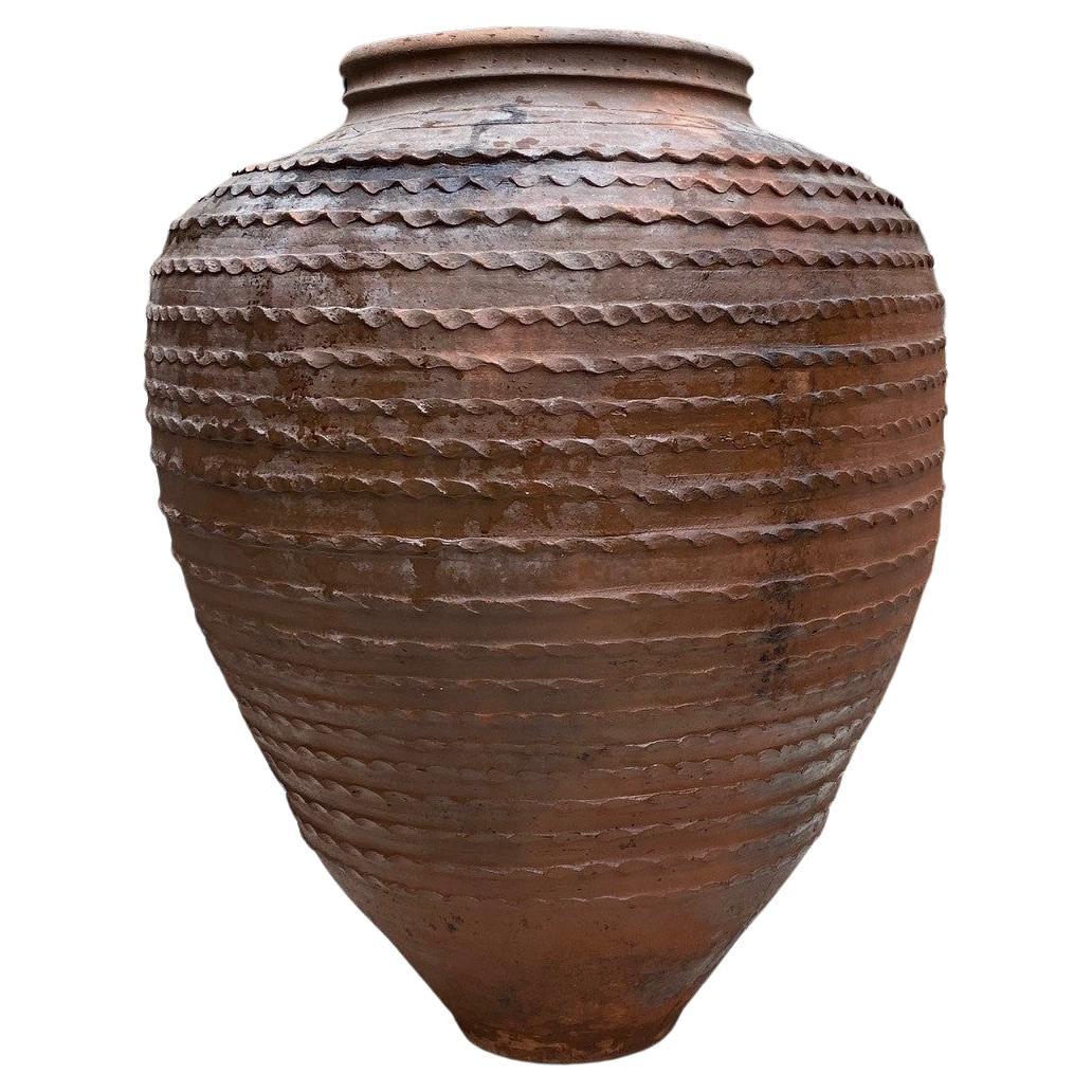 Large 19th C. Terracotta Olive Oil Jar Garden Urn Pot Planter Decorative Antique
