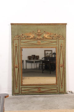 Large 19th c. Trumeau Mirror with Swan Motif