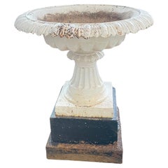 Large 19th c. Victorian Cast Iron Urn on Pedestal