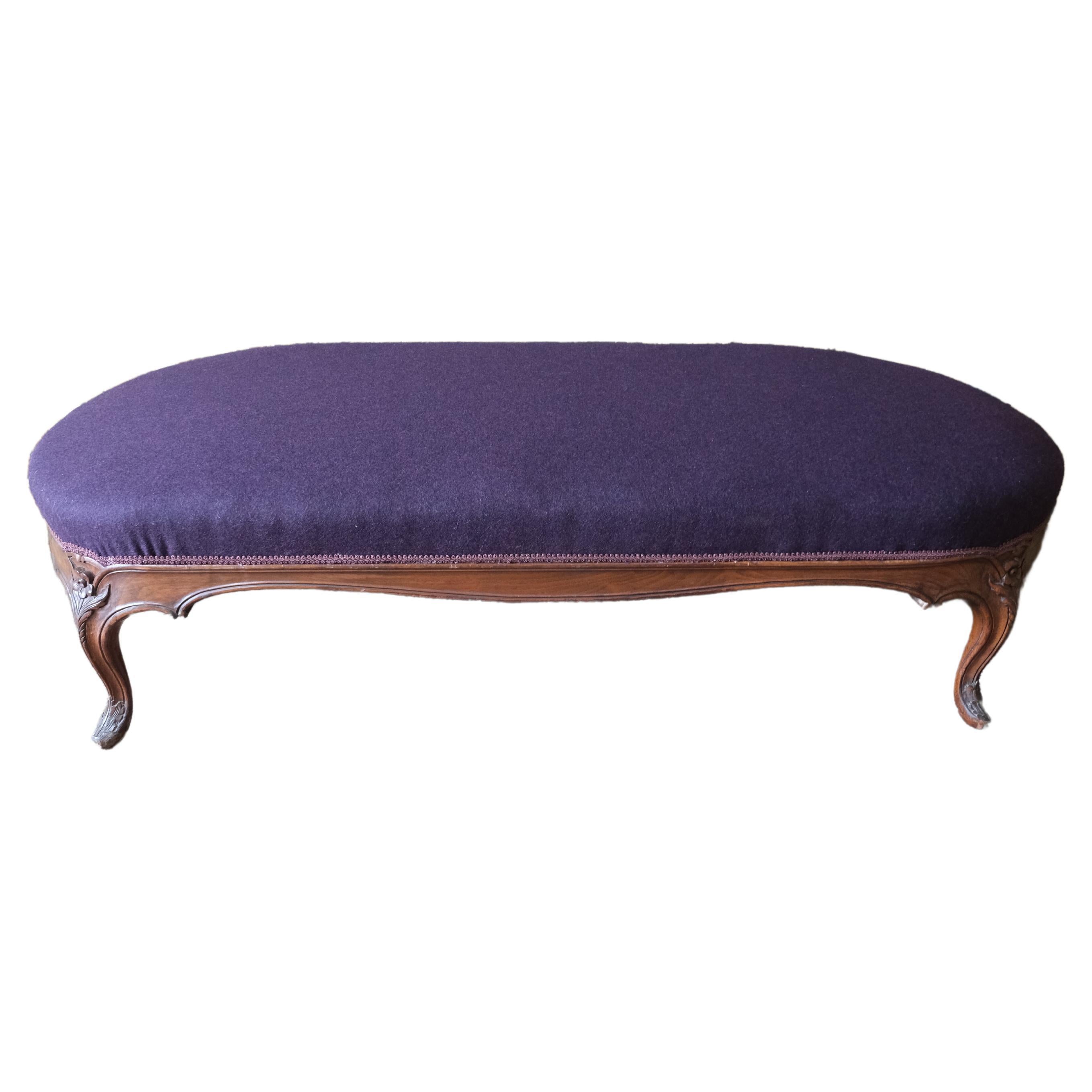 Large 19th c walnut footstool For Sale