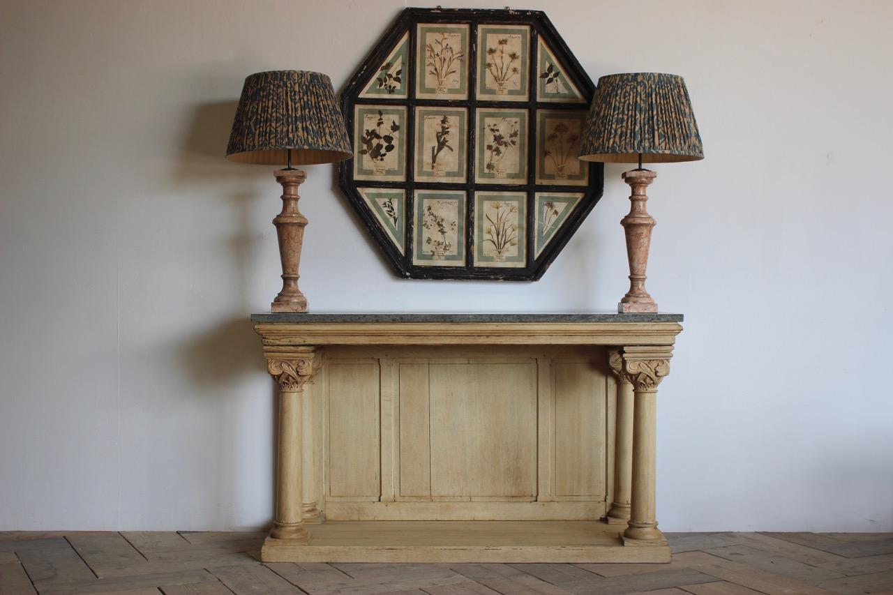 Large 19th Century Bleached Oak Console Table 2