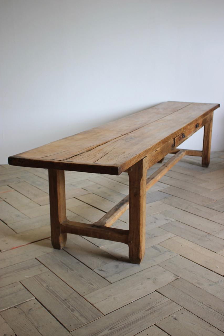  Large 19th Century Italian Bakers Table in Elm and Oak 5