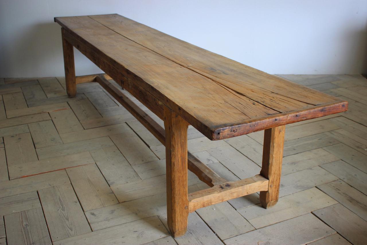Large 19th Century Italian Bakers Table in Elm and Oak 3