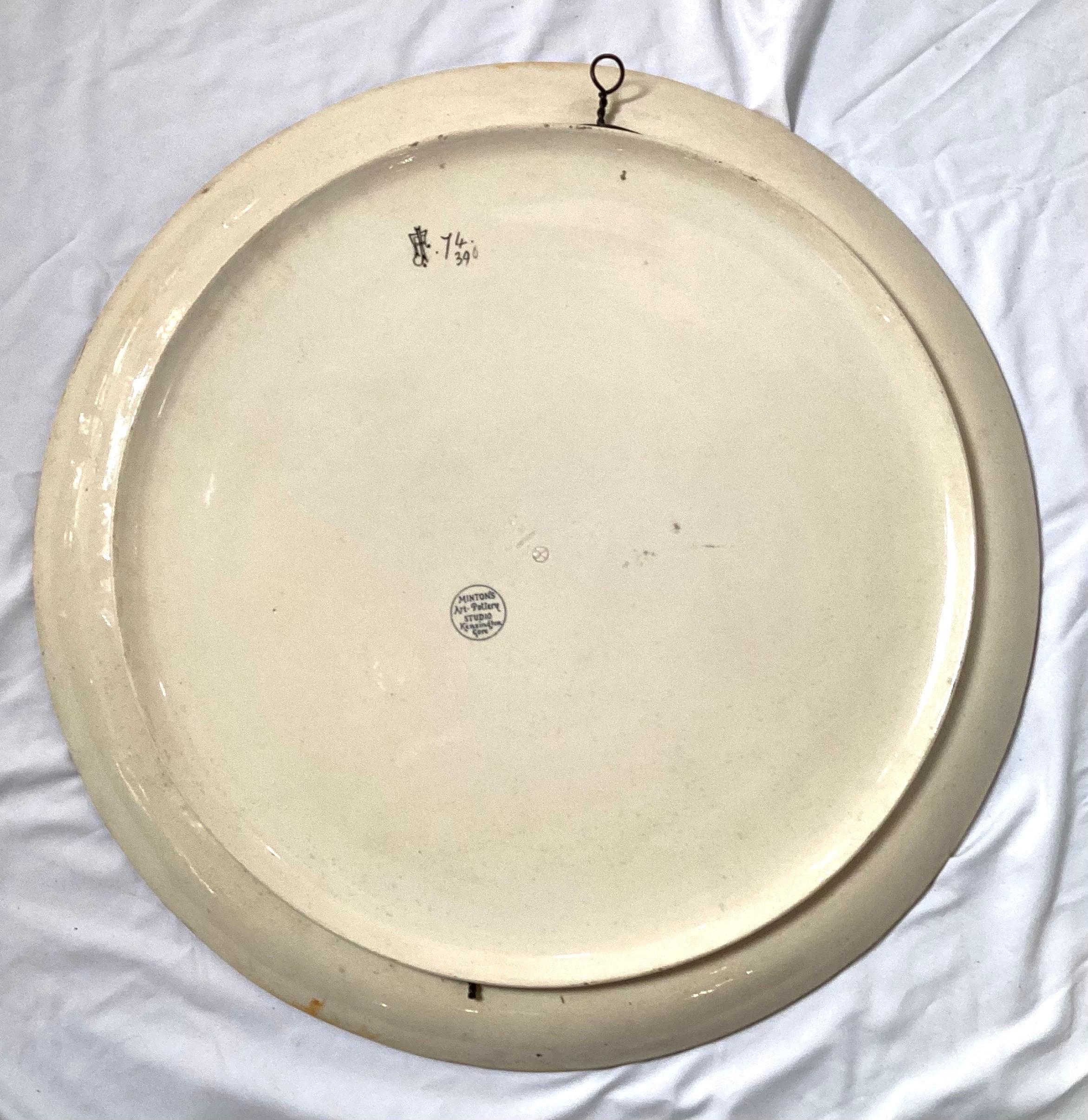 Pottery Large 19th Century Aesthetic Movement Minton Charger For Sale