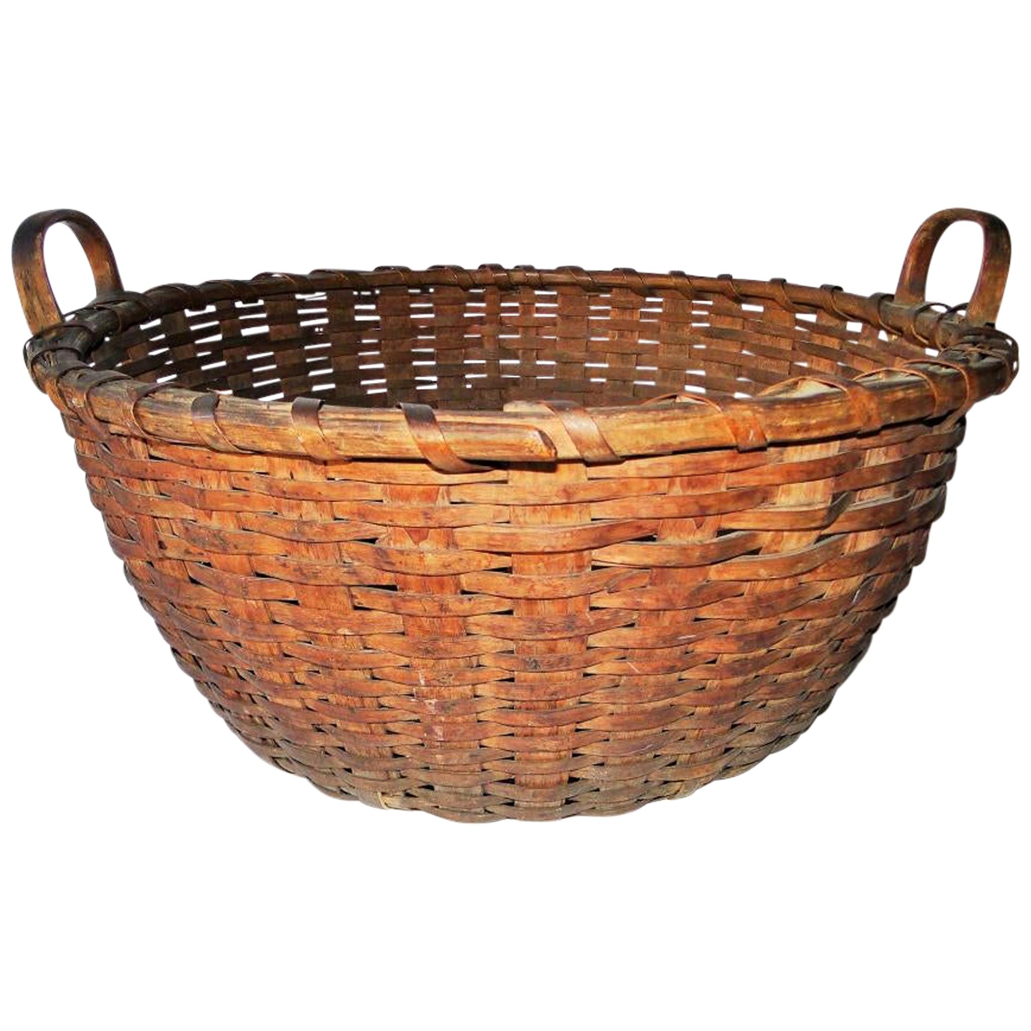 Large 19th Century American Cat Head Basket