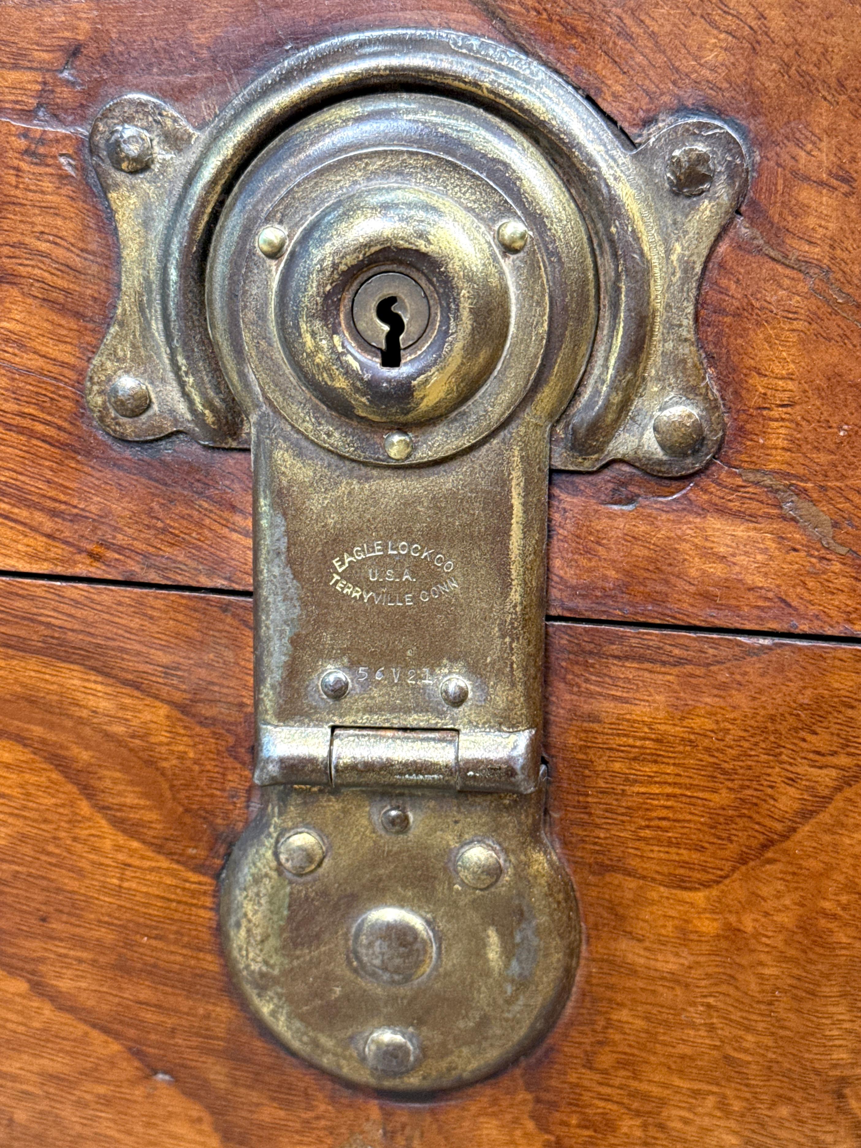 Victorian Large 19th Century American Military Camphor Campaign Trunk For Sale