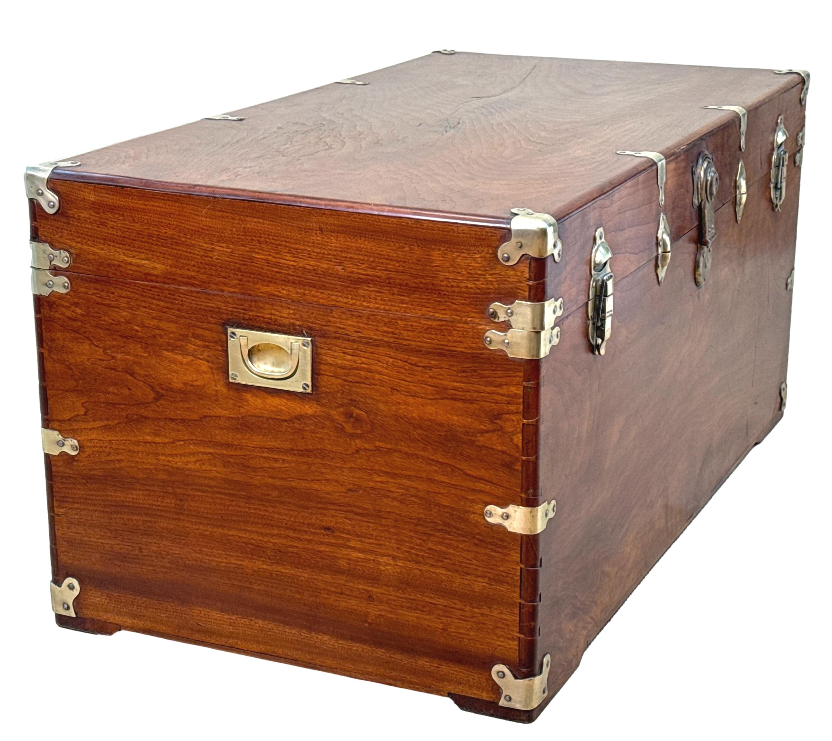 Other Large 19th Century American Military Camphor Campaign Trunk For Sale