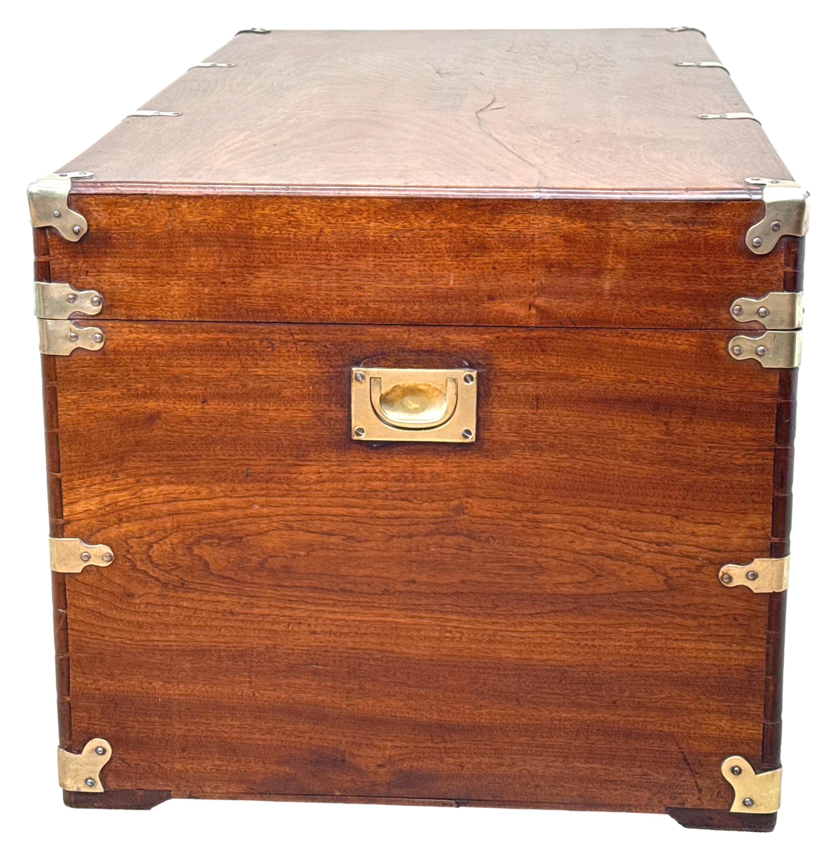 Large 19th Century American Military Camphor Campaign Trunk For Sale 2