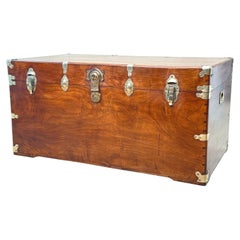 Antique Large 19th Century American Military Camphor Campaign Trunk
