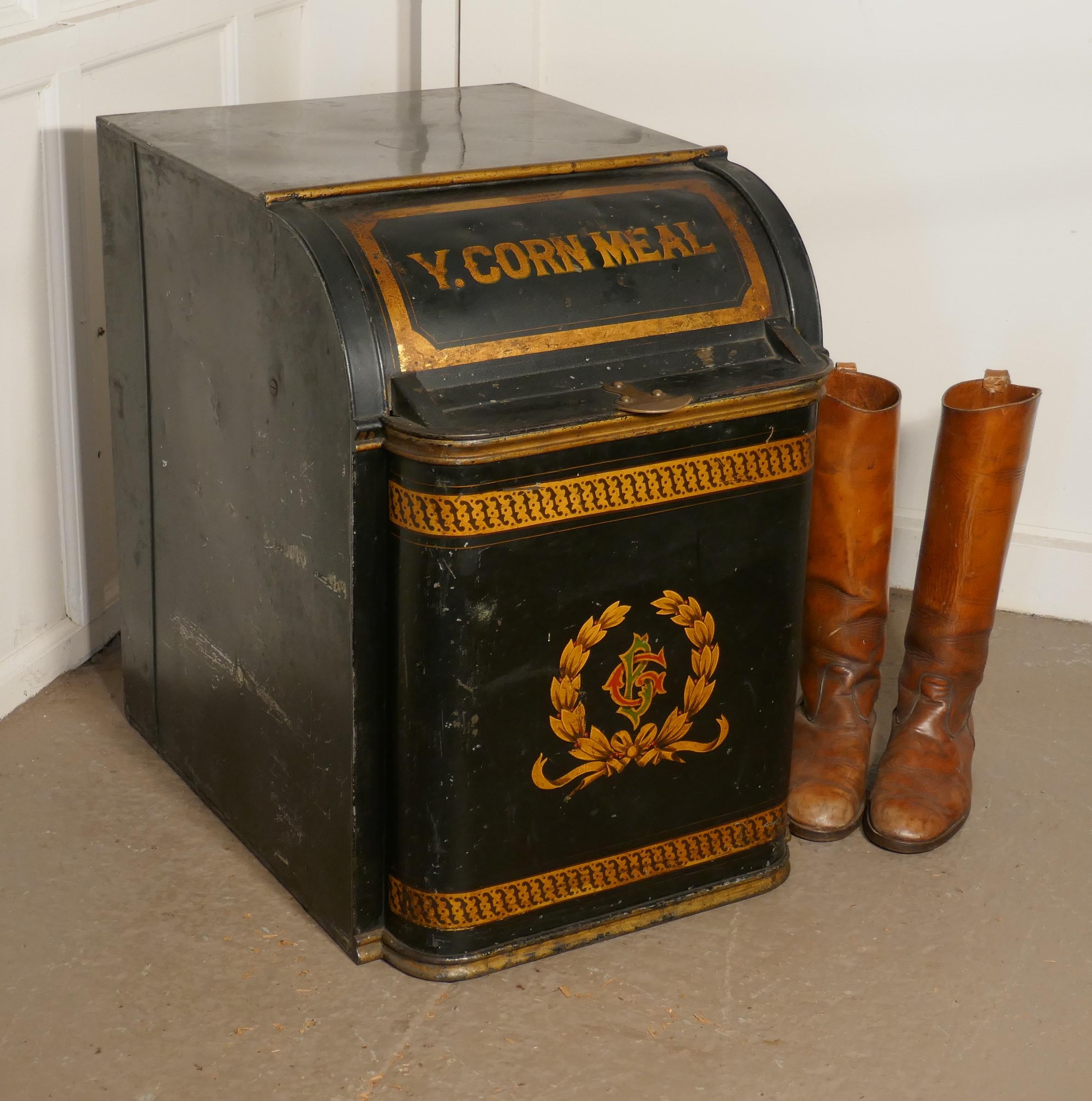 Large 19th Century American Troemner of Philadephia Toleware Cornmeal Bin For Sale 4