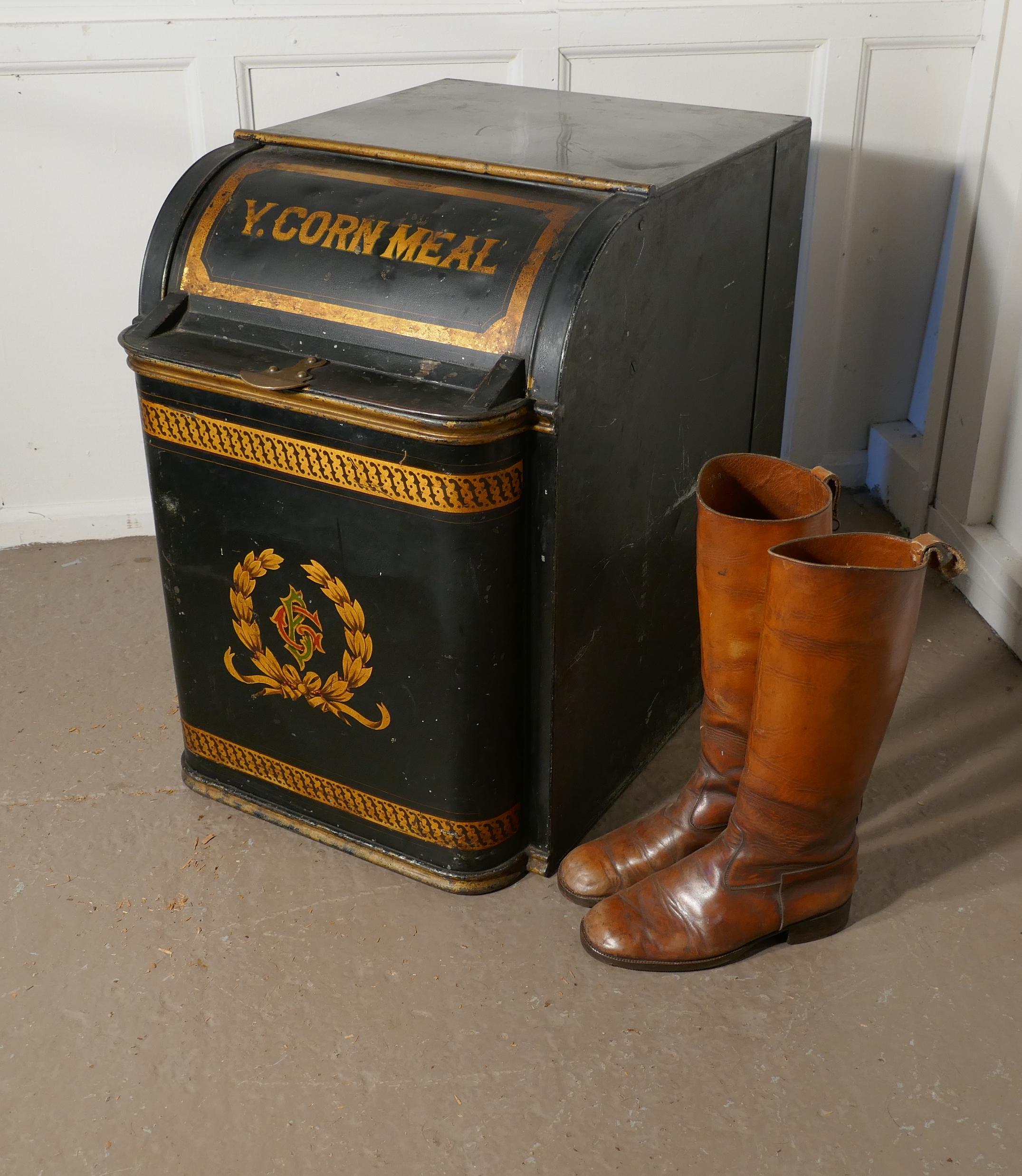 Large 19th Century American Troemner of Philadephia Toleware Cornmeal Bin For Sale 5