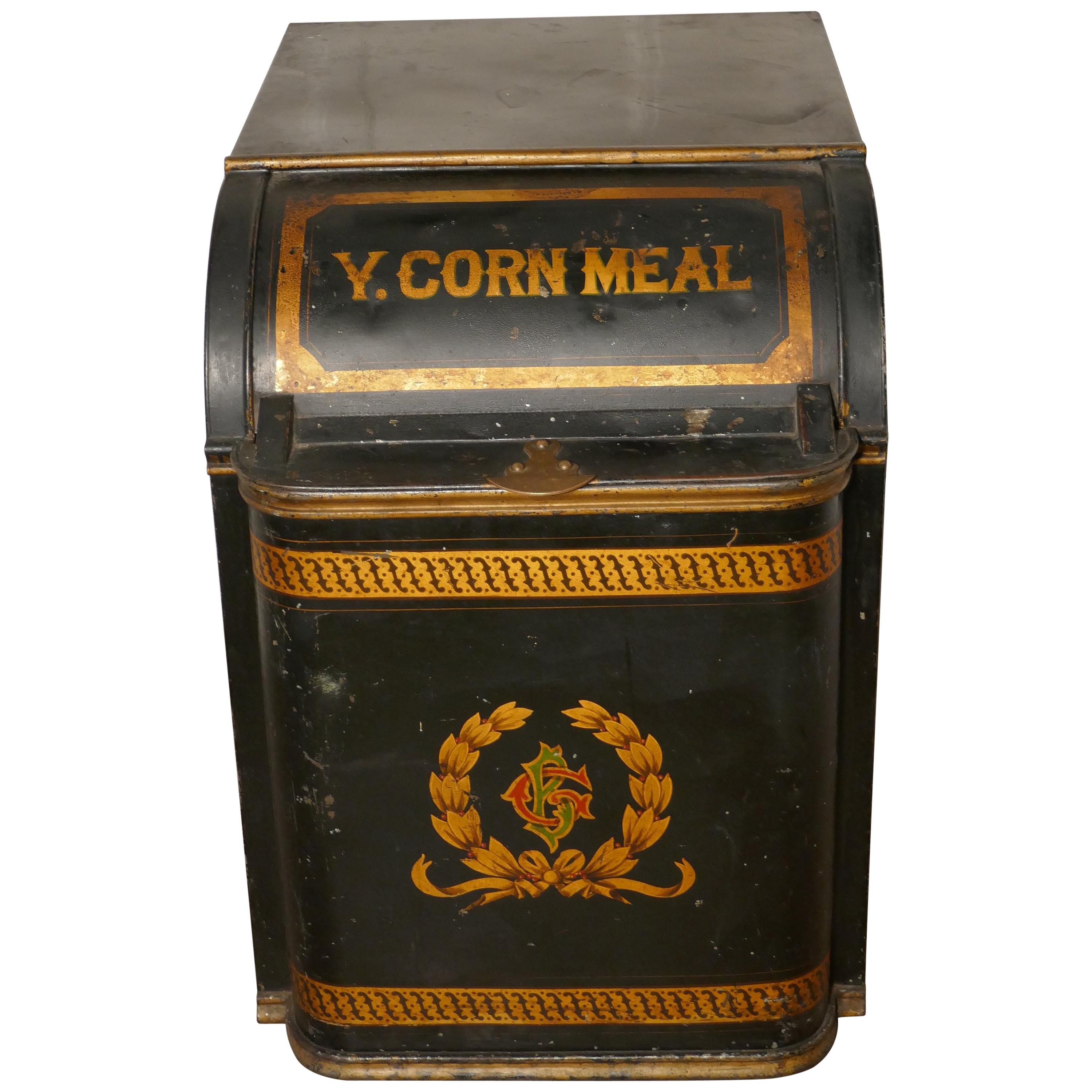 Large 19th Century American Troemner of Philadephia Toleware Cornmeal Bin For Sale