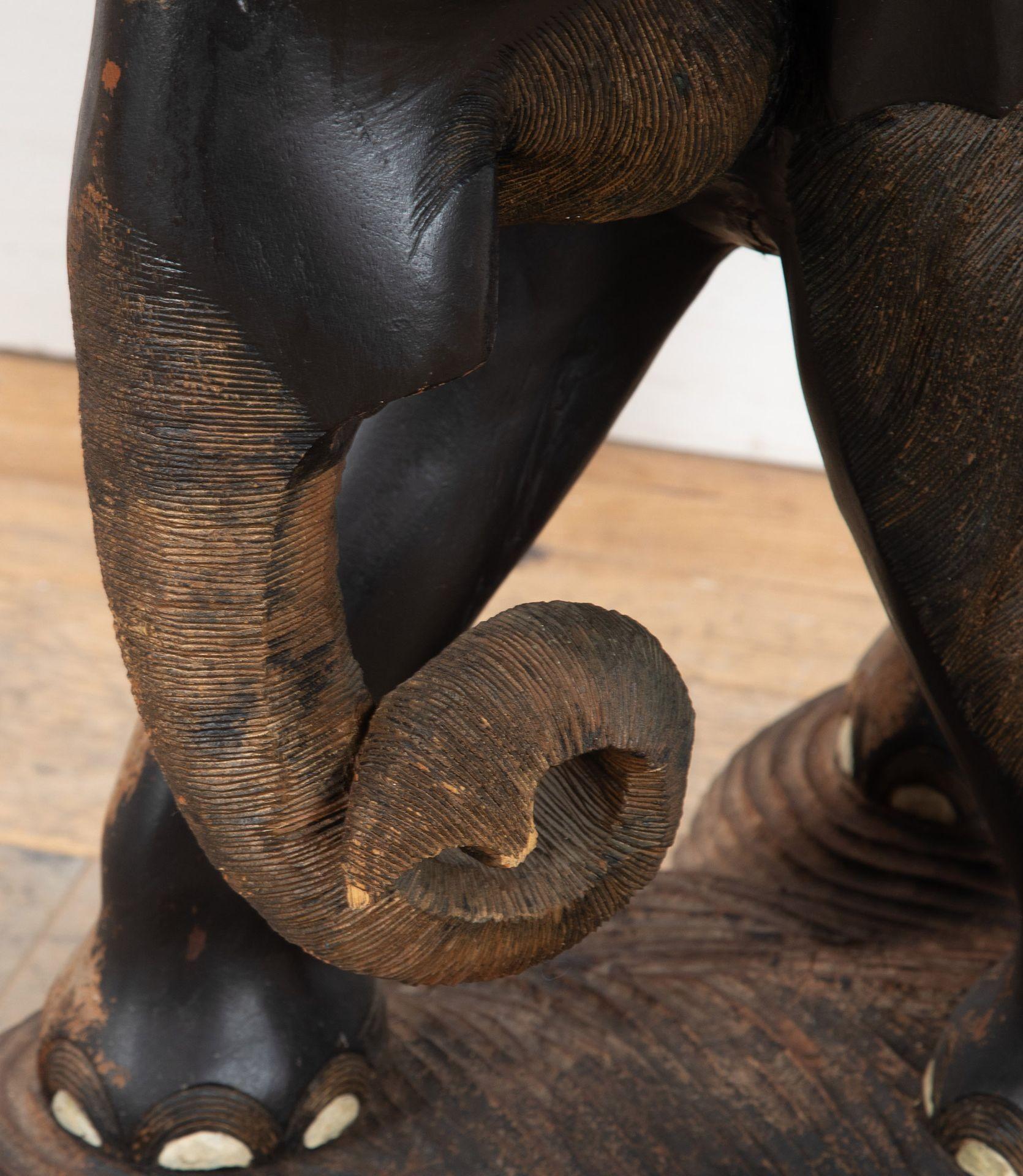 Large 19th Century Anglo-Indian Carved Wood Elephant For Sale 9