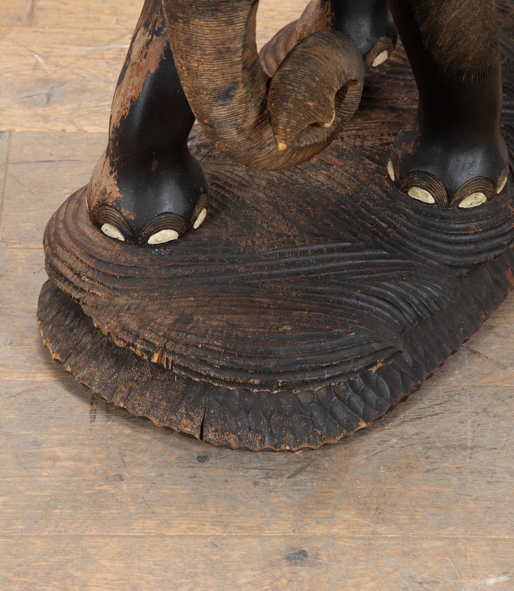 Large 19th Century Anglo-Indian Carved Wood Elephant For Sale 13