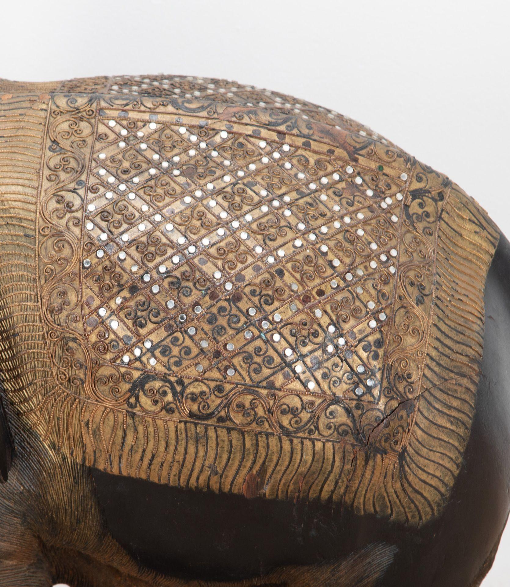 Large 19th Century Anglo-Indian Carved Wood Elephant For Sale 6