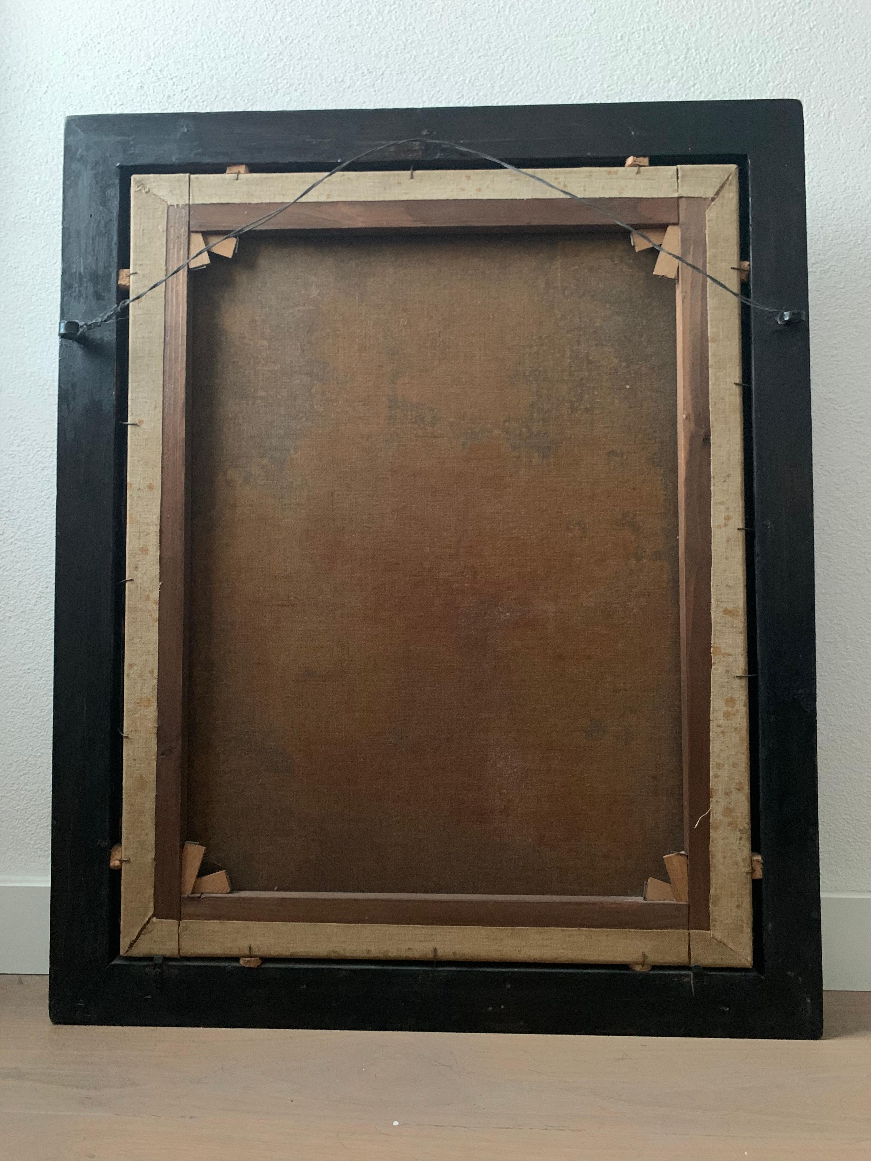 Large 19th Century Antique Dutch Oil Painting Portrait at 1stDibs