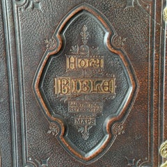 Large 19th Century Antique Family Bible