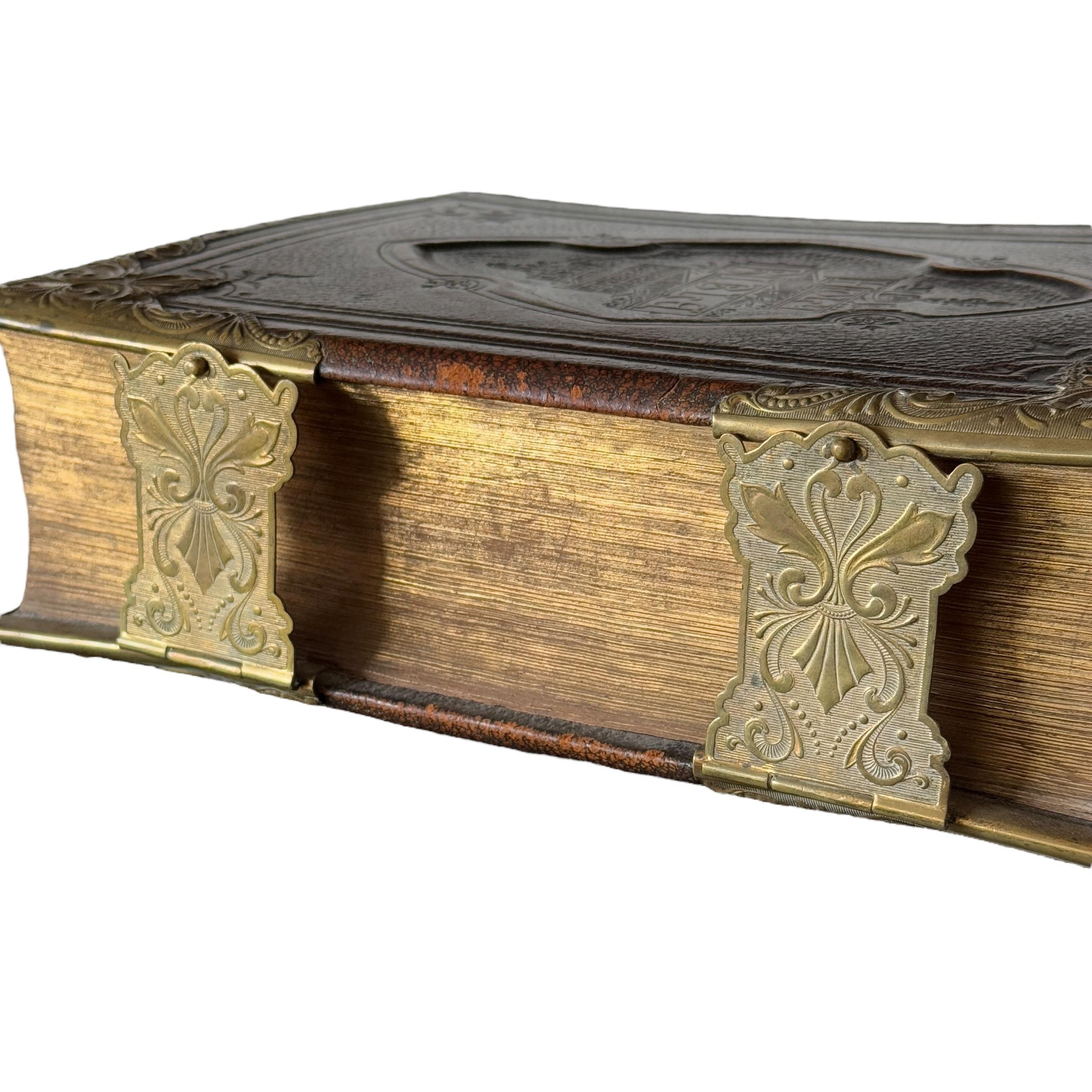 Brass Large 19th Century Antique Family Bible