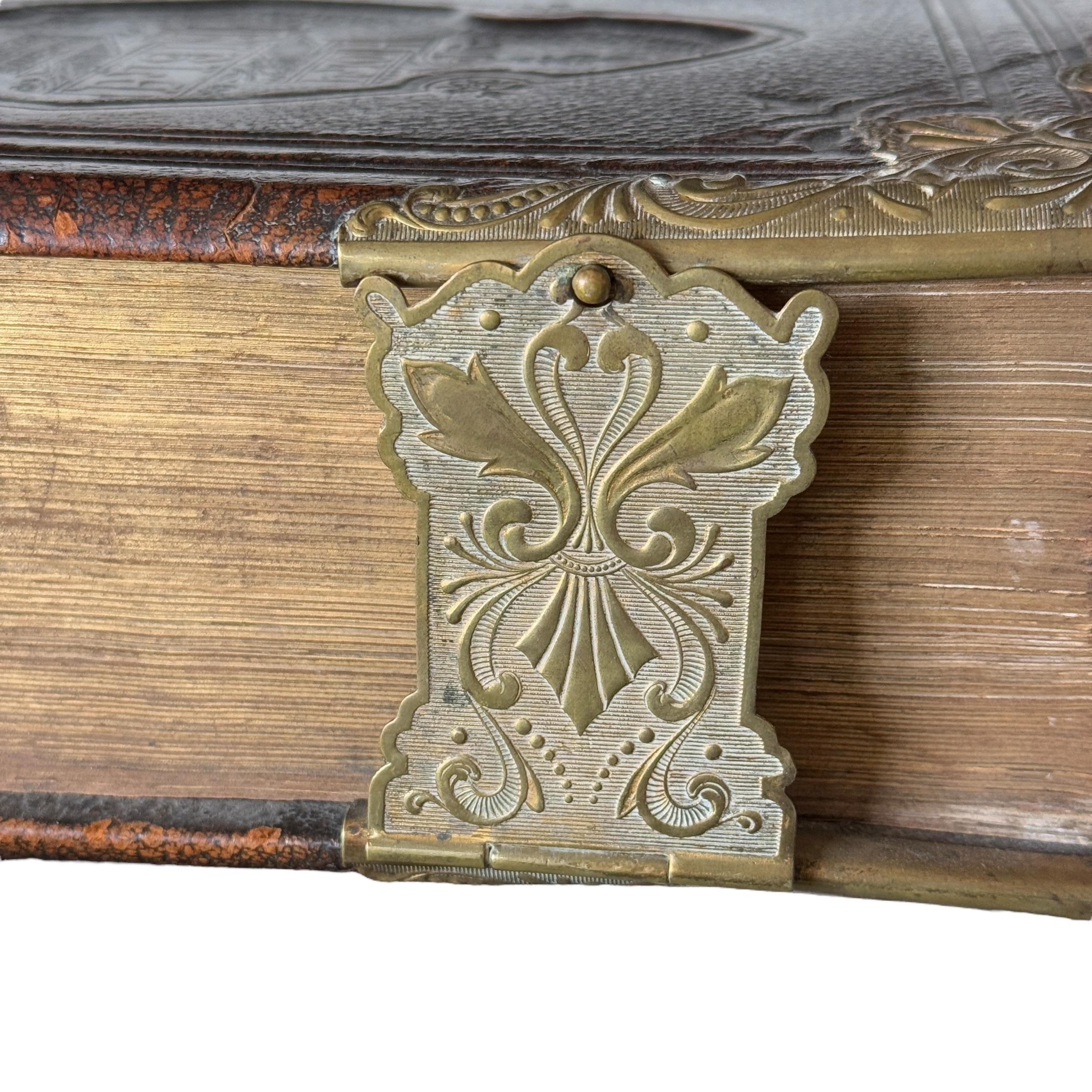 Large 19th Century Antique Family Bible 1