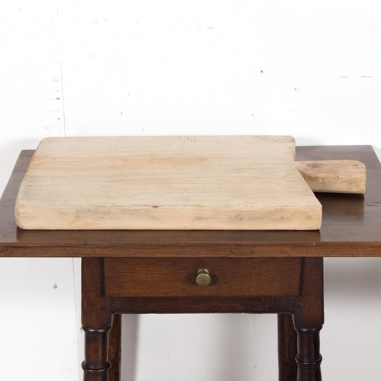 Large 19th Century Antique French Country Bleached Breadboard or Cutting Board  For Sale 3