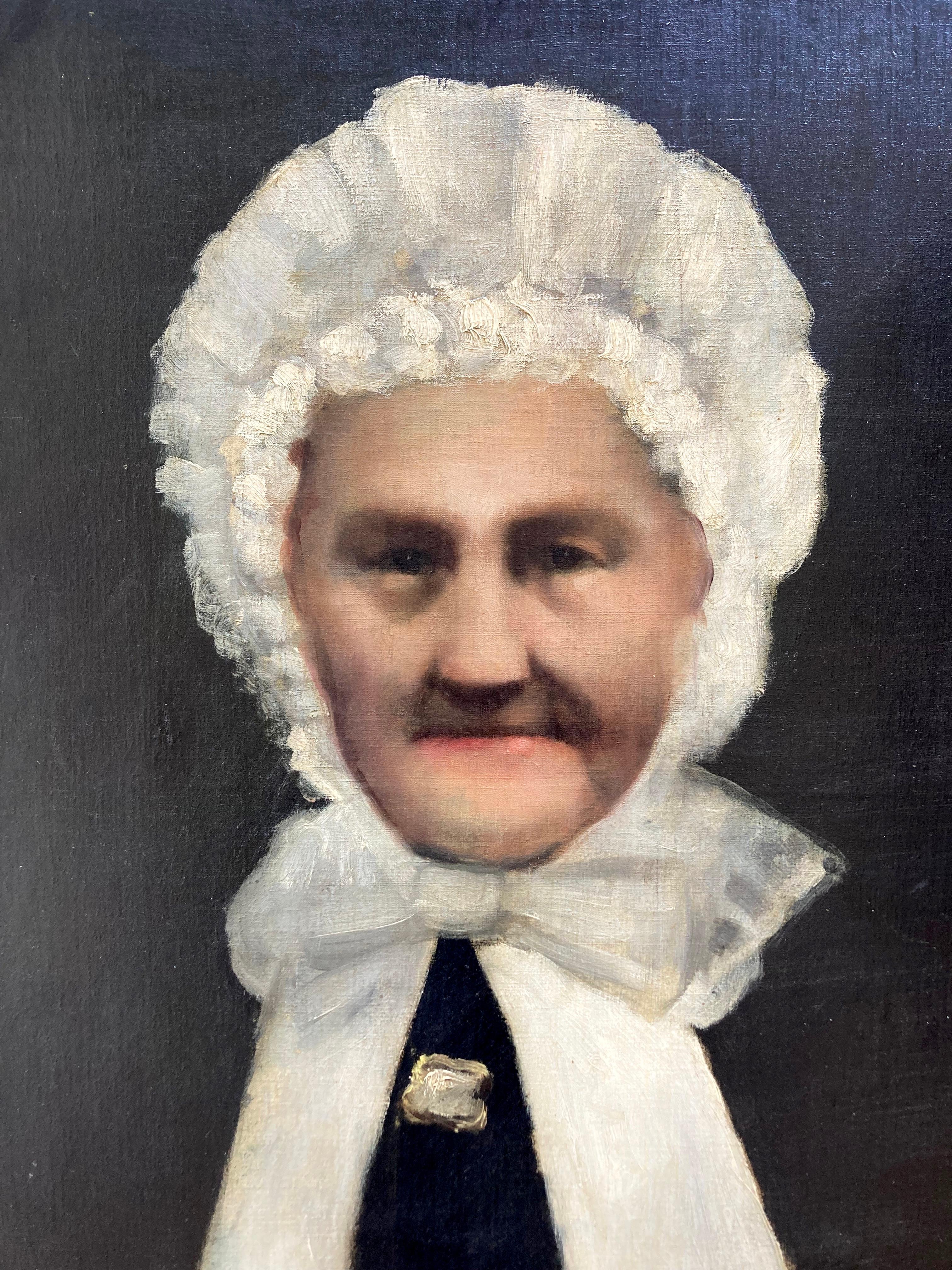 Victorien Grand portrait de dame à l'huile original français antique du 19e siècle sur toile   en vente