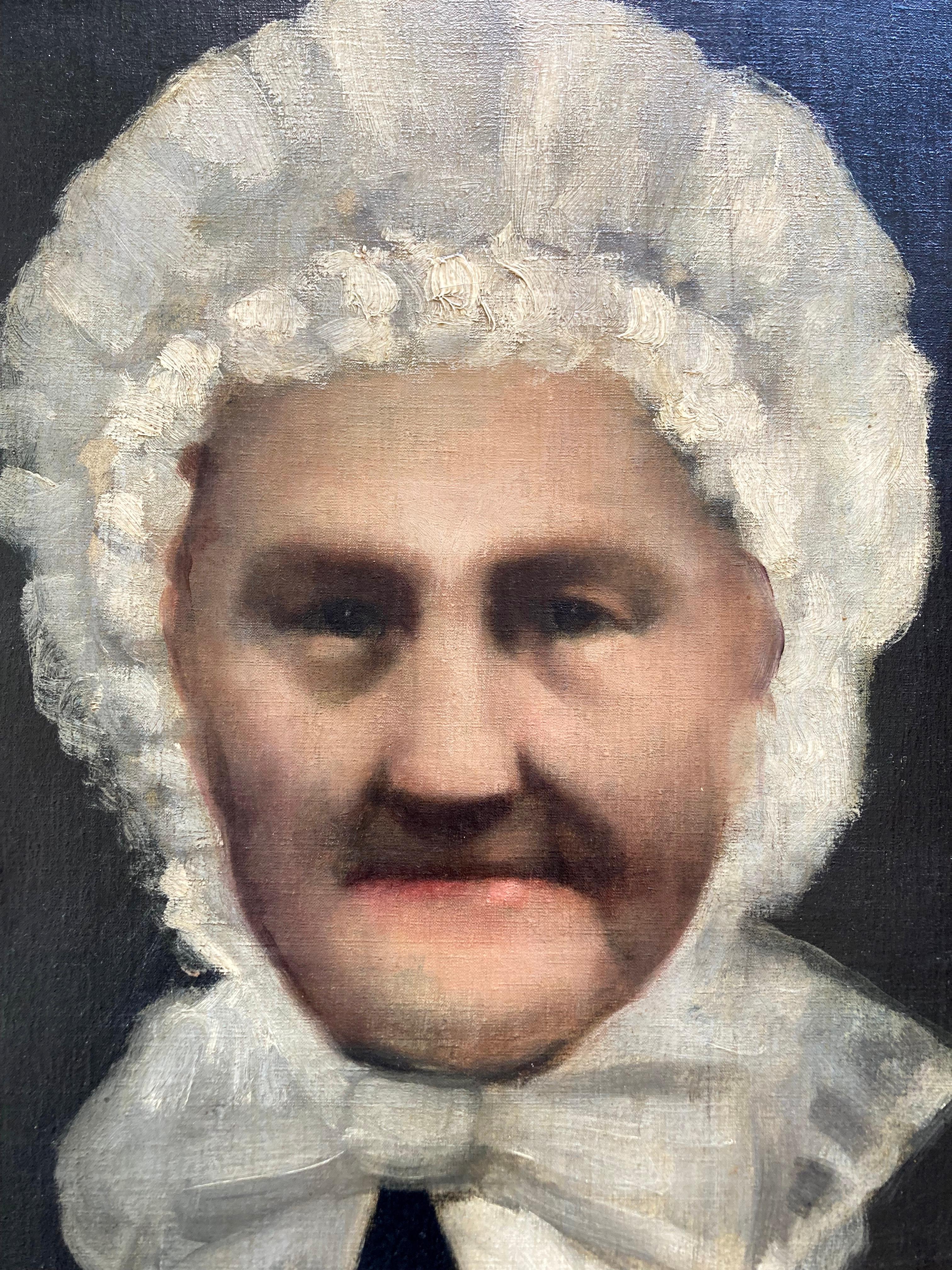 Français Grand portrait de dame à l'huile original français antique du 19e siècle sur toile   en vente