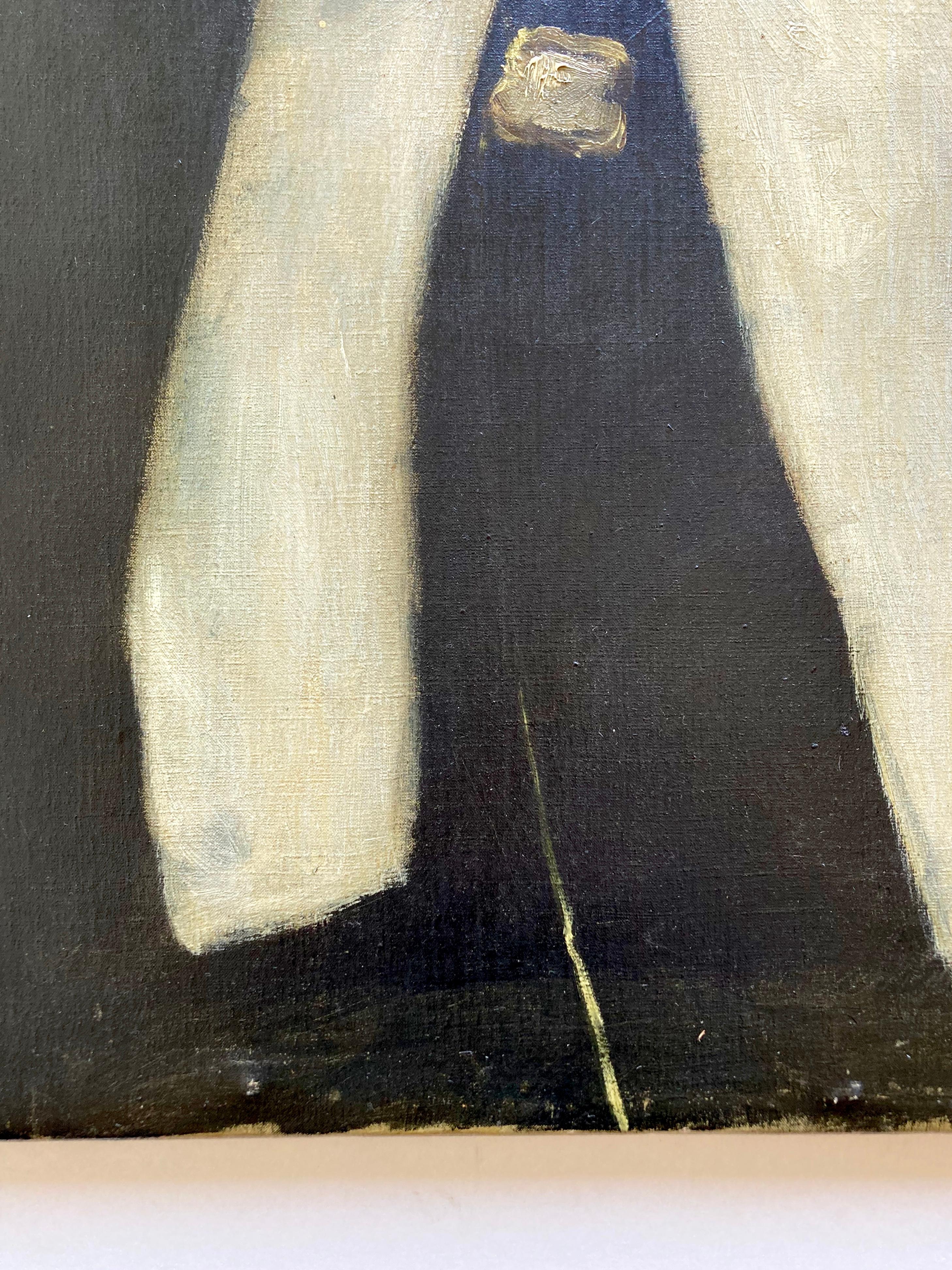 Grand portrait de dame à l'huile original français antique du 19e siècle sur toile   État moyen - En vente à COLMAR, FR