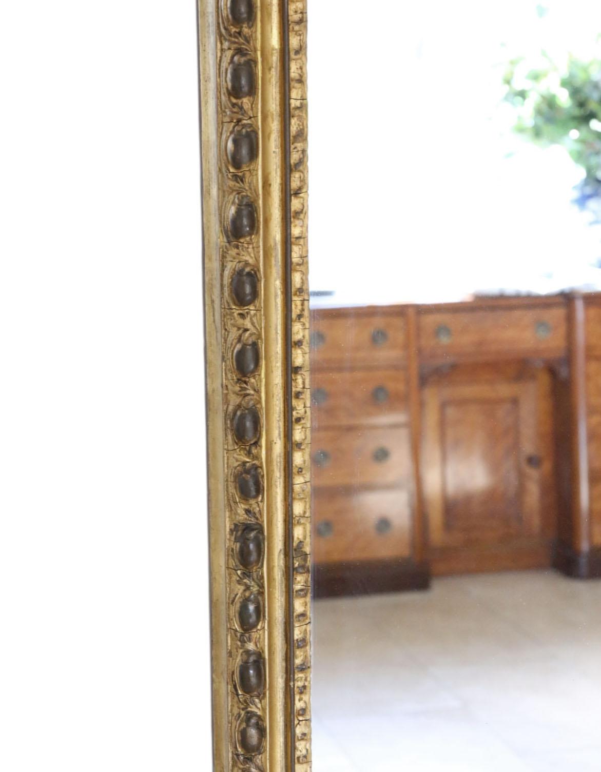 Gran espejo de pared antiguo de suelo dorado del siglo XIX Fabricante londinense Charles Nosotti en venta 2