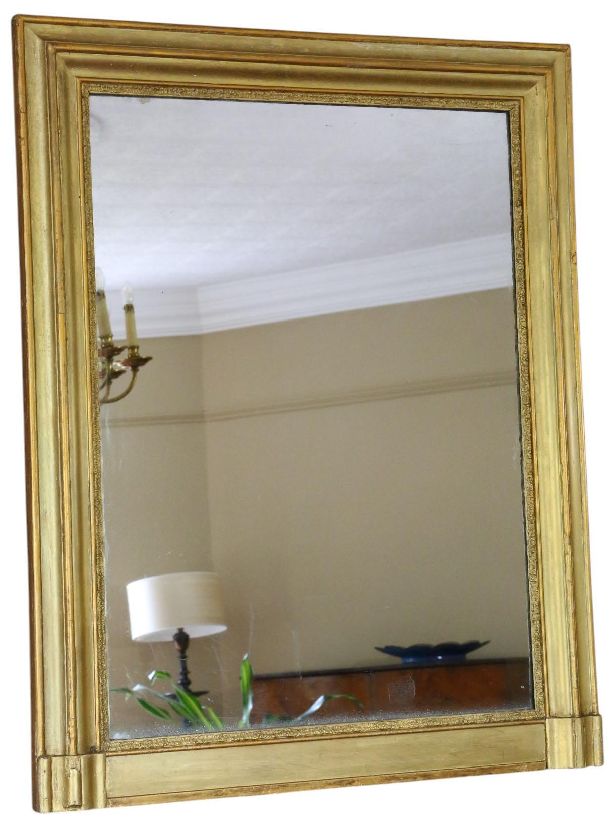 Große 19. Jahrhundert antiken vergoldeten Overmantel Wandspiegel - Ornate Gold Vintage Statement Frame

Verleihen Sie Ihrem Zuhause zeitlose Eleganz mit diesem großen antiken Spiegel aus Goldholz aus dem 19. Jahrhundert. Seine beeindruckende Größe