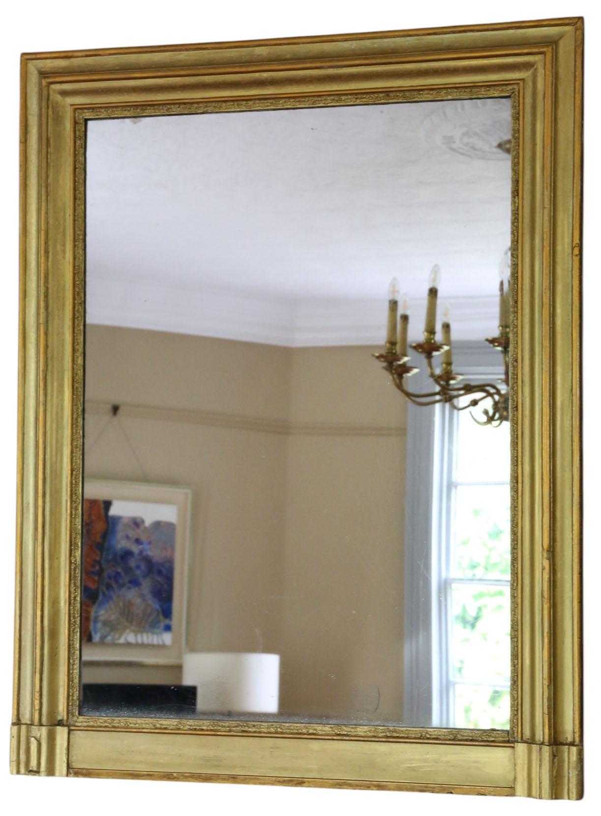 Große 19. Jahrhundert Antike Vergoldet Overmantel Wandspiegel - Ornate Gold Vintage im Zustand „Gut“ im Angebot in Wisbech, Cambridgeshire