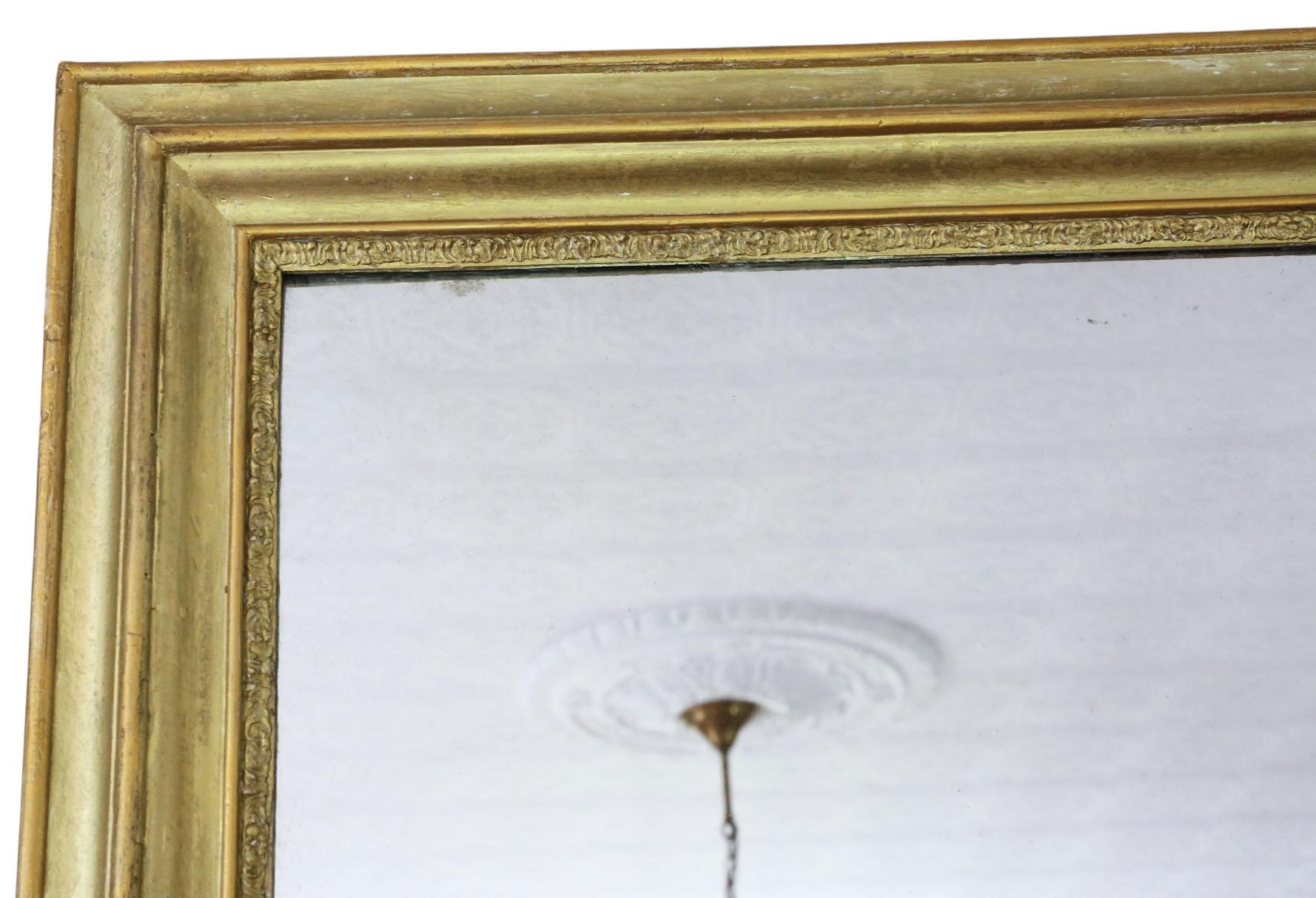 Große 19. Jahrhundert Antike Vergoldet Overmantel Wandspiegel - Ornate Gold Vintage (Glas) im Angebot