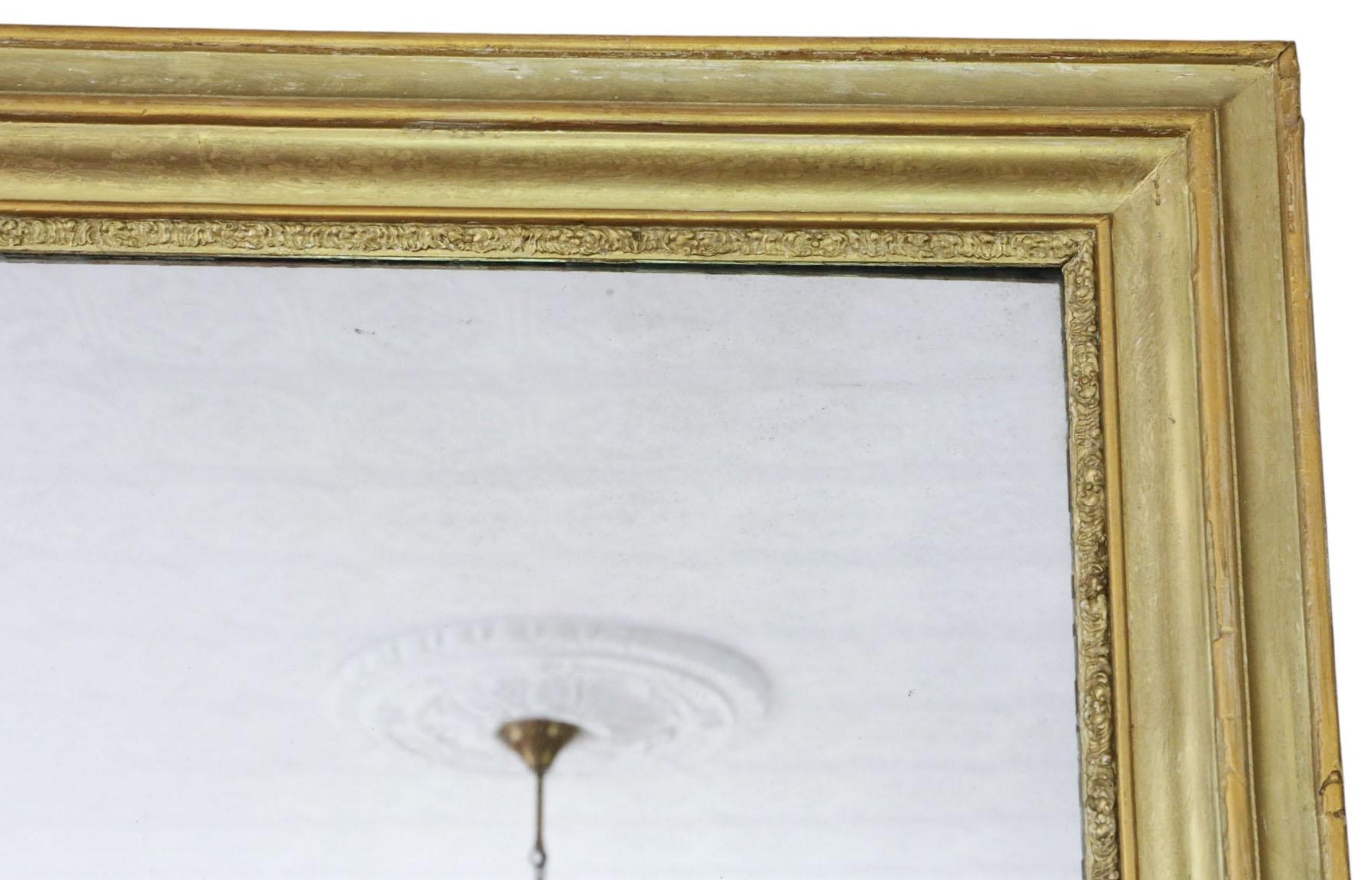 Große 19. Jahrhundert Antike Vergoldet Overmantel Wandspiegel - Ornate Gold Vintage im Angebot 1