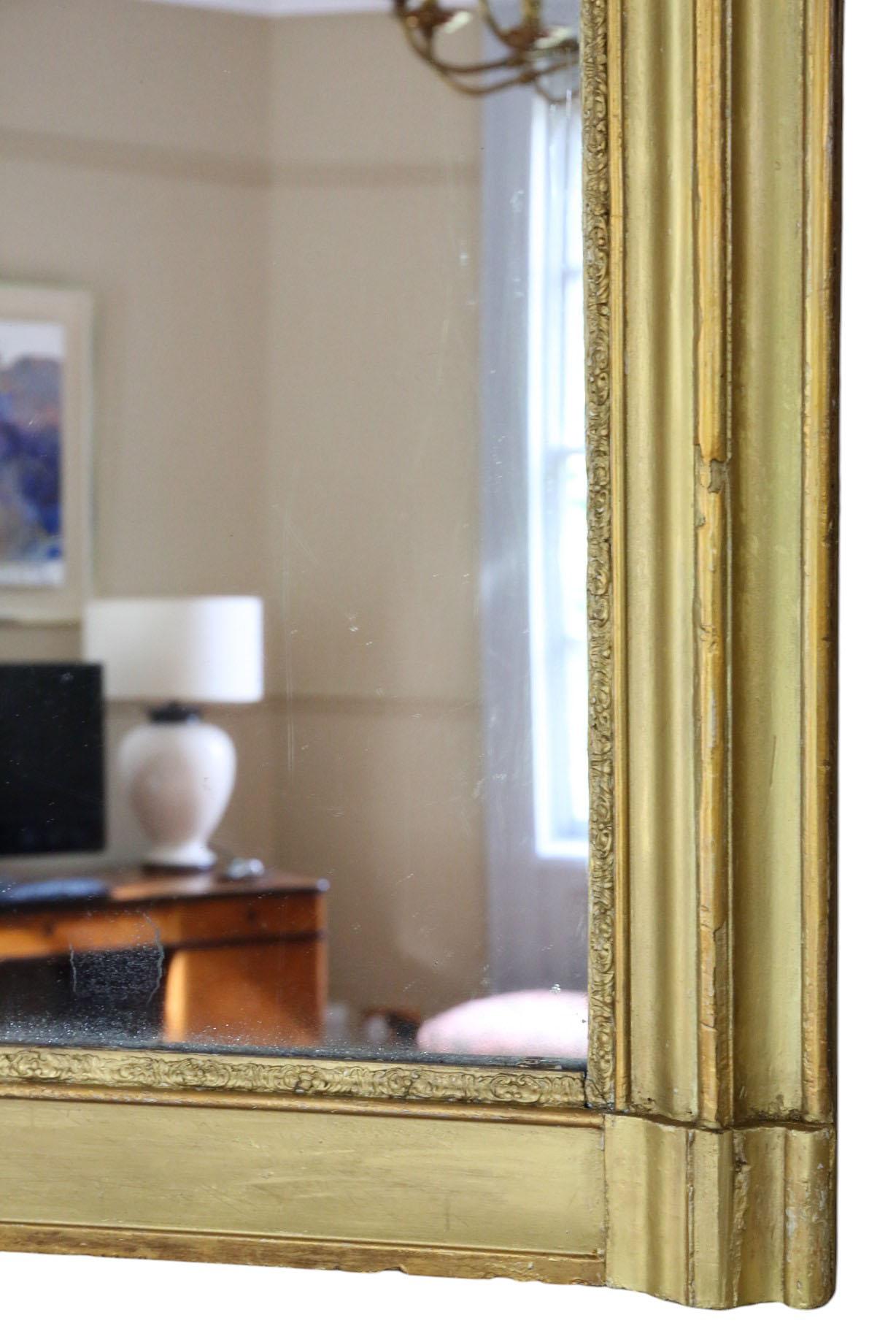 Große 19. Jahrhundert Antike Vergoldet Overmantel Wandspiegel - Ornate Gold Vintage im Angebot 2