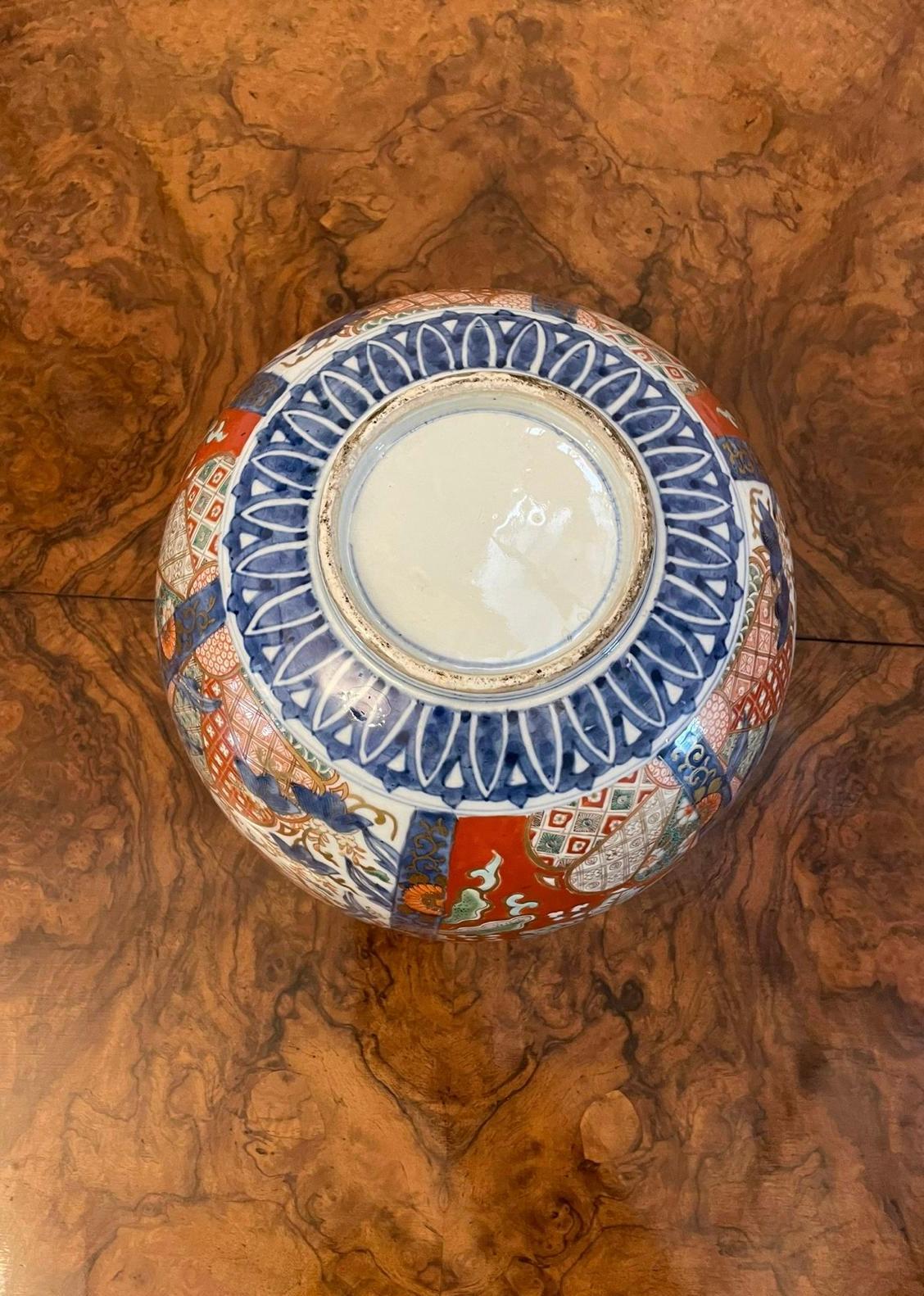 Porcelain Large 19th Century Antique Japanese Outstanding Quality Imari Bowl  For Sale