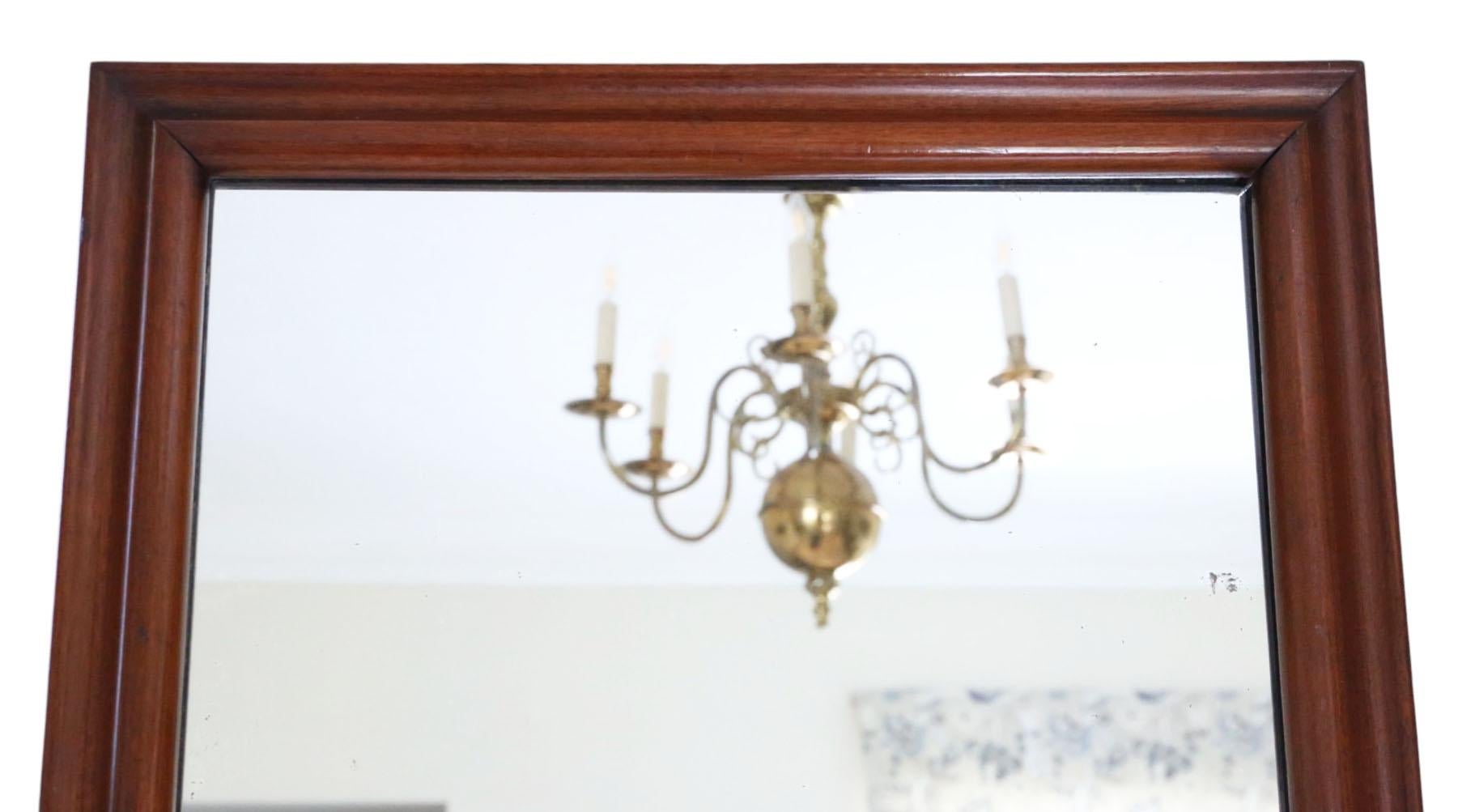 Grand miroir de sol ou mural en acajou ancien du 19e siècle en vente 4