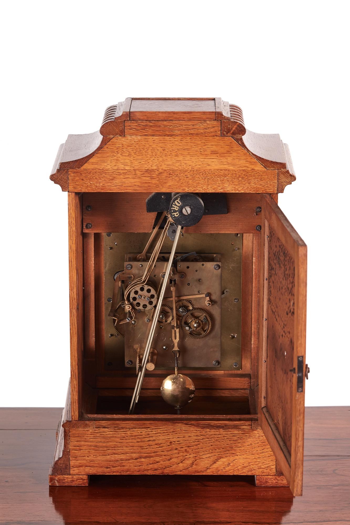 English Large 19th Century Antique Oak 8 Day Bracket Clock