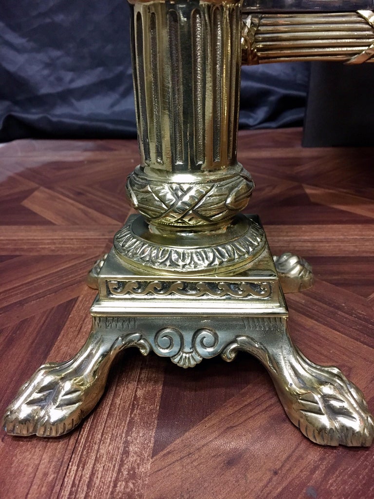 Large 19th Century Antique Victorian Brass and Cast Iron Fireplace