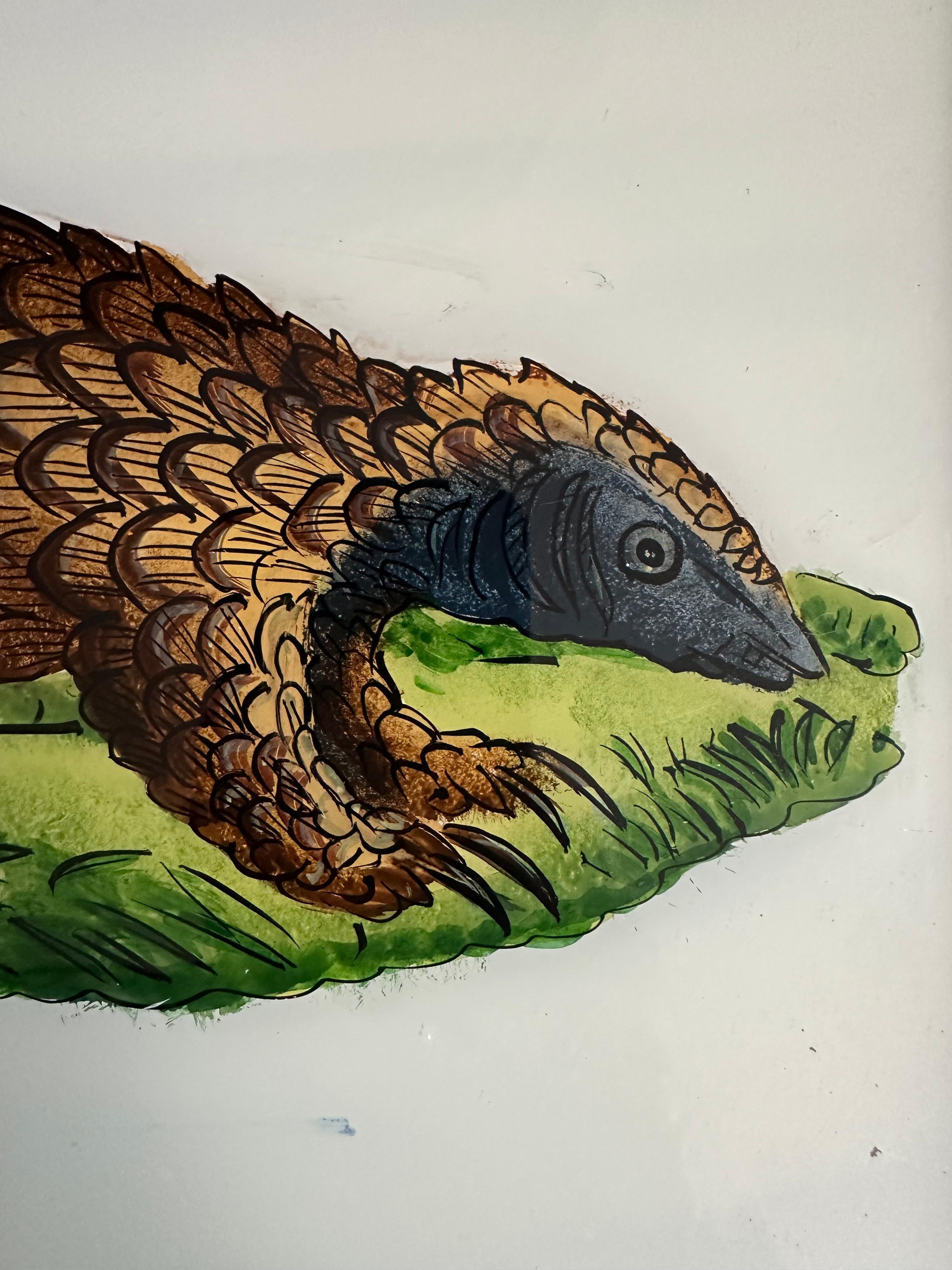 „Großes Armadillo-Porträt aus dem 19. Jahrhundert: Detaillierte Wildtierkunst“ (Englisch) im Angebot