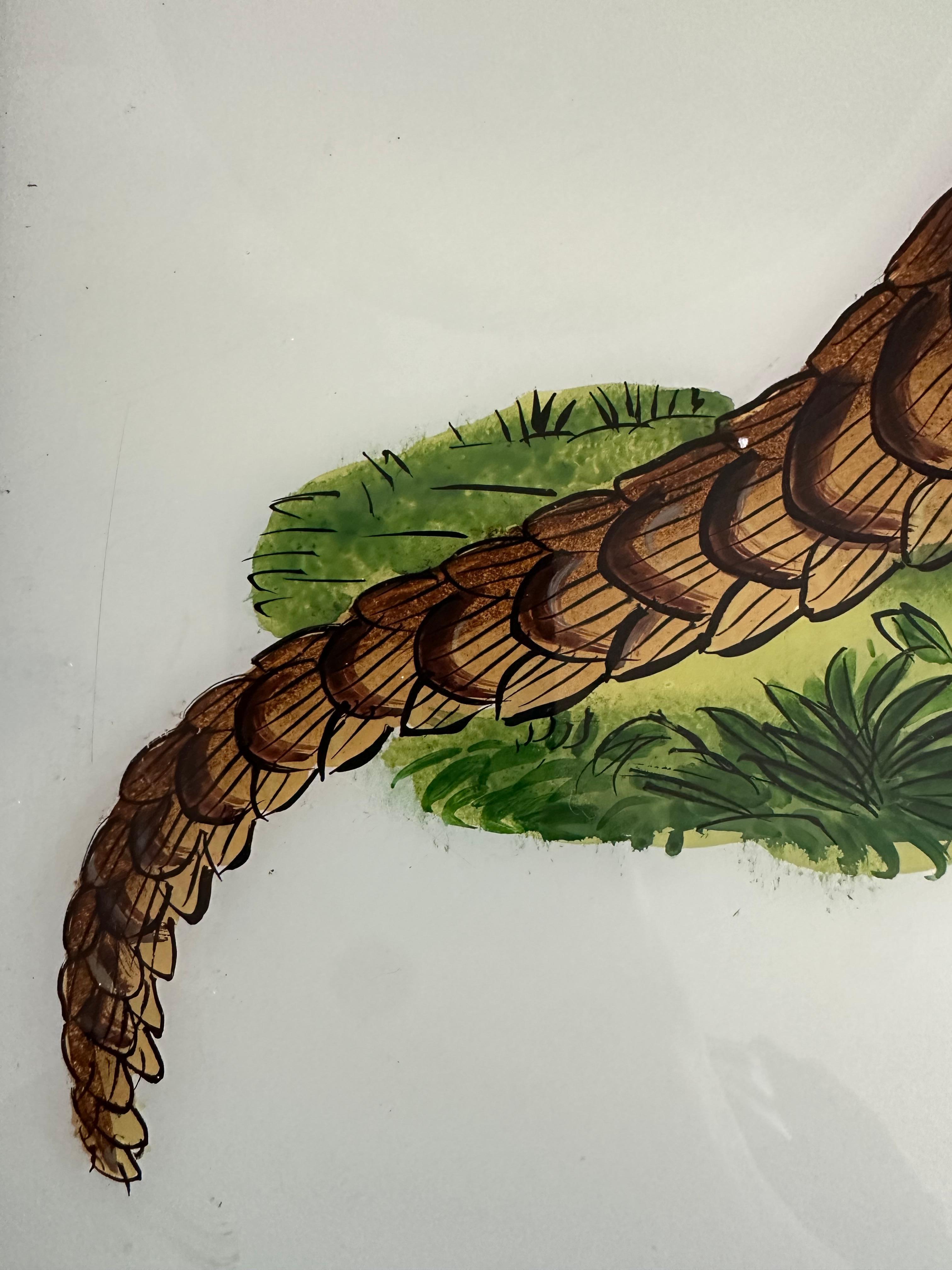 „Großes Armadillo-Porträt aus dem 19. Jahrhundert: Detaillierte Wildtierkunst“ (Glas) im Angebot
