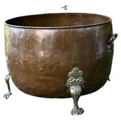 Large 19th Century Arts and Crafts Copper Log Bin or Planter