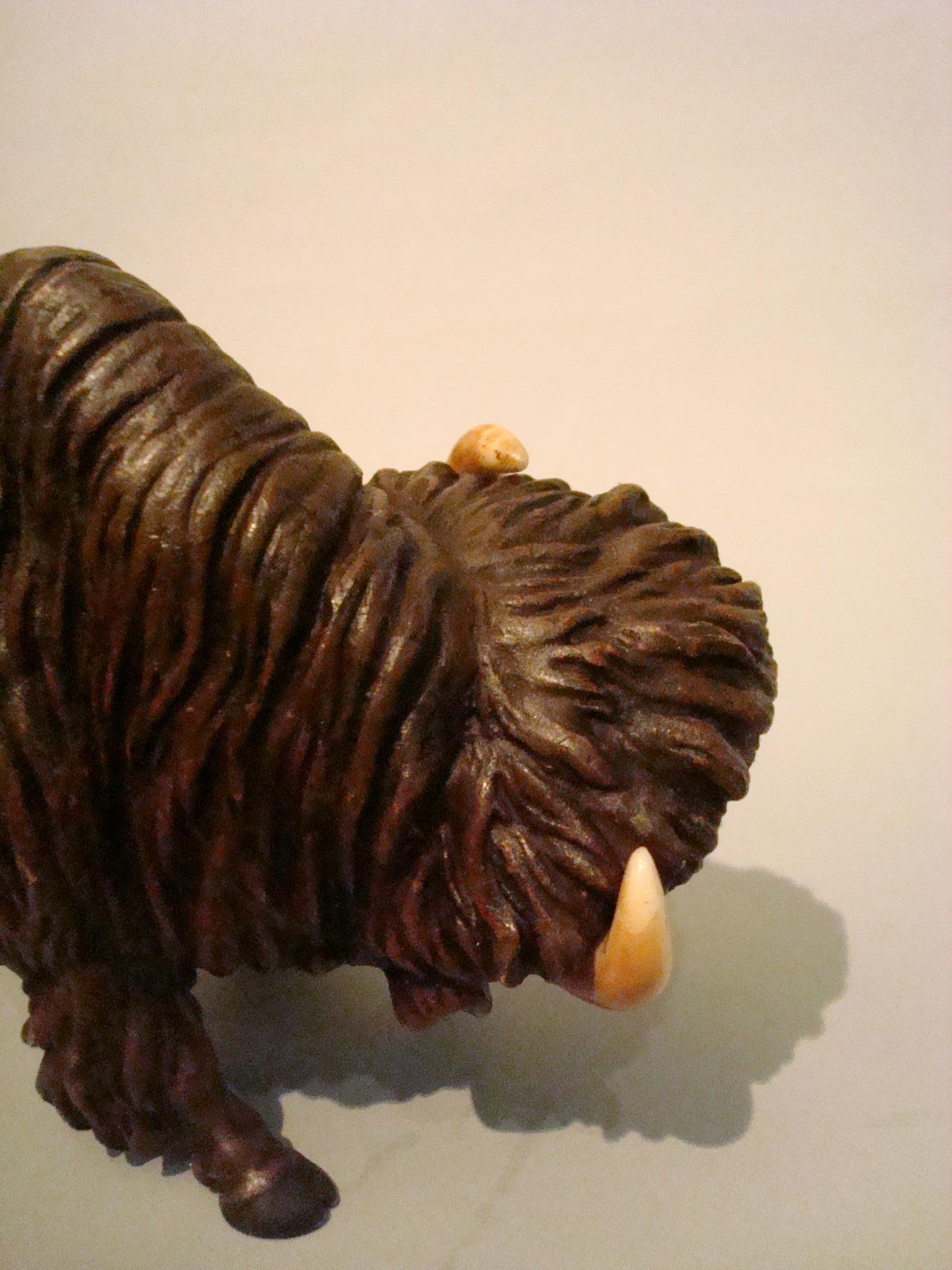 Large 19th Century Austrian Painted Bronze Sculpture of a Buffalo 6