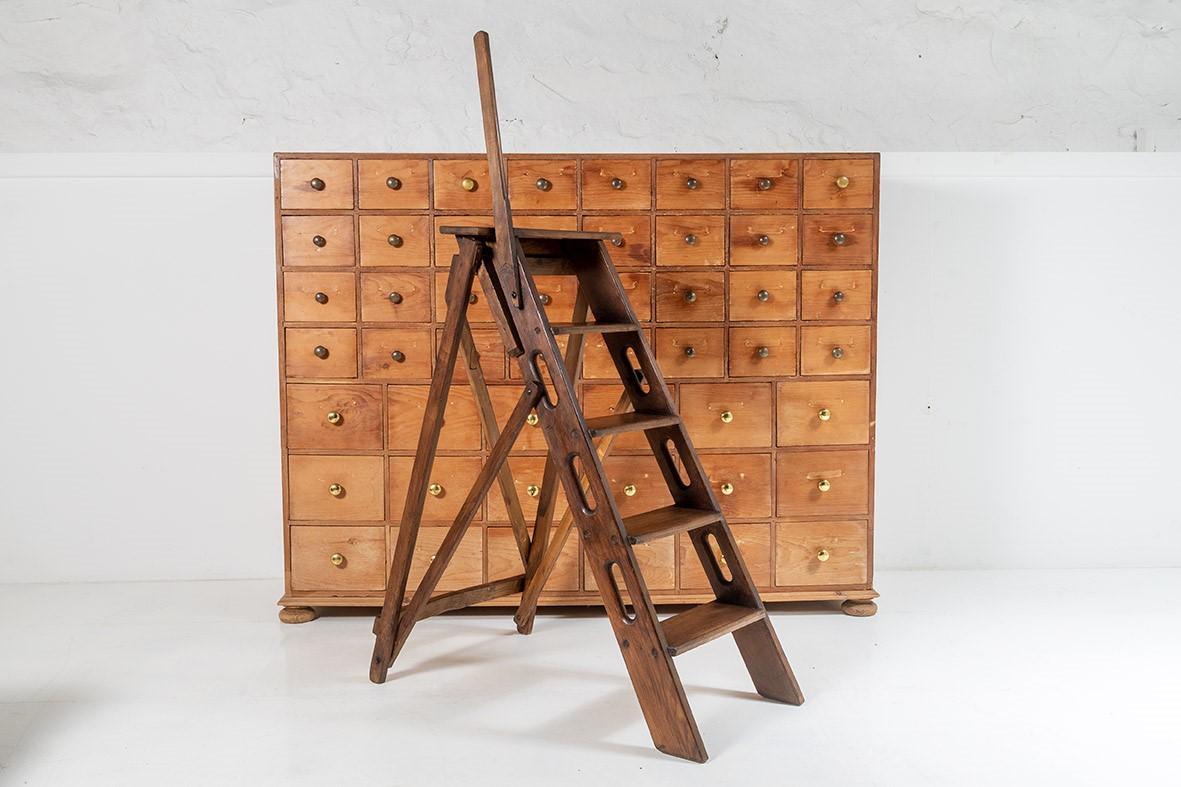 Pine Large 19th Century Bank of 50 Haberdashery Drawer Storage Seed Merchant Cupboard For Sale