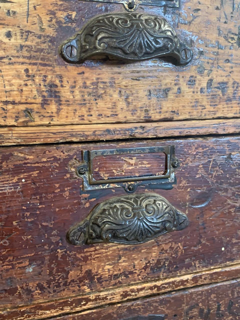 Hand-Crafted Large 19th Century Bank of Drawers For Sale